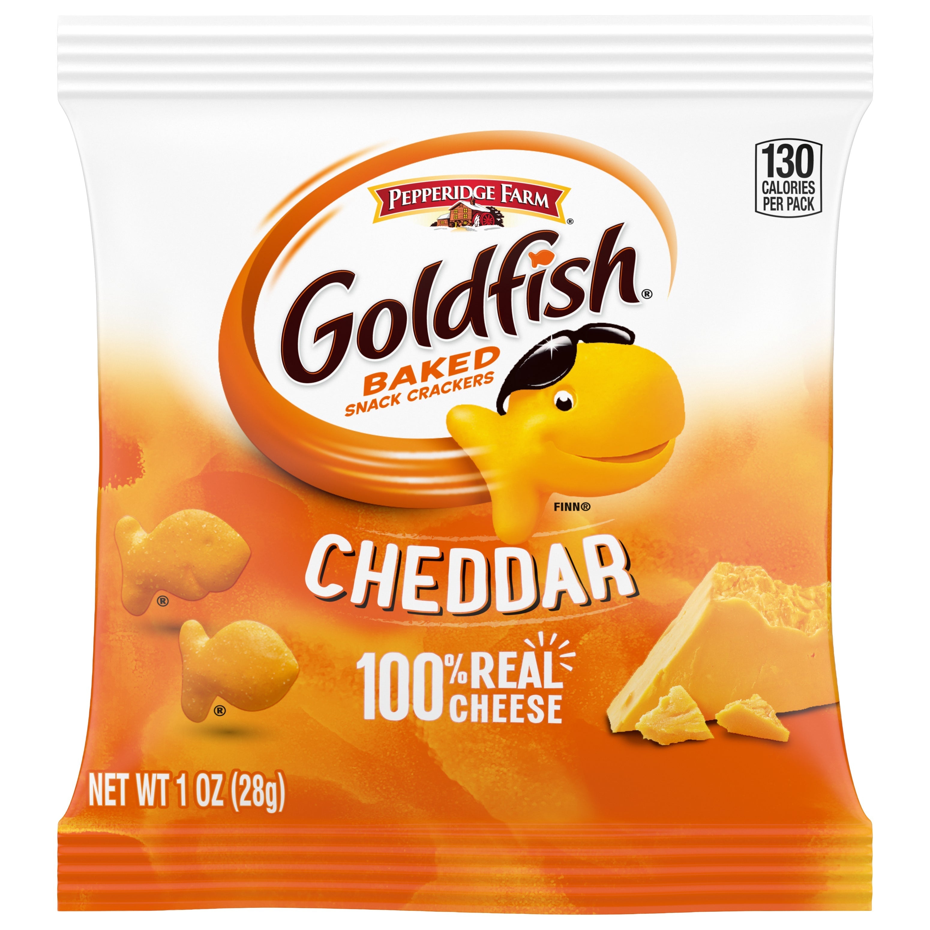 Goldfish Baked Snack Crackers, Cheddar, 1 oz, 45-count