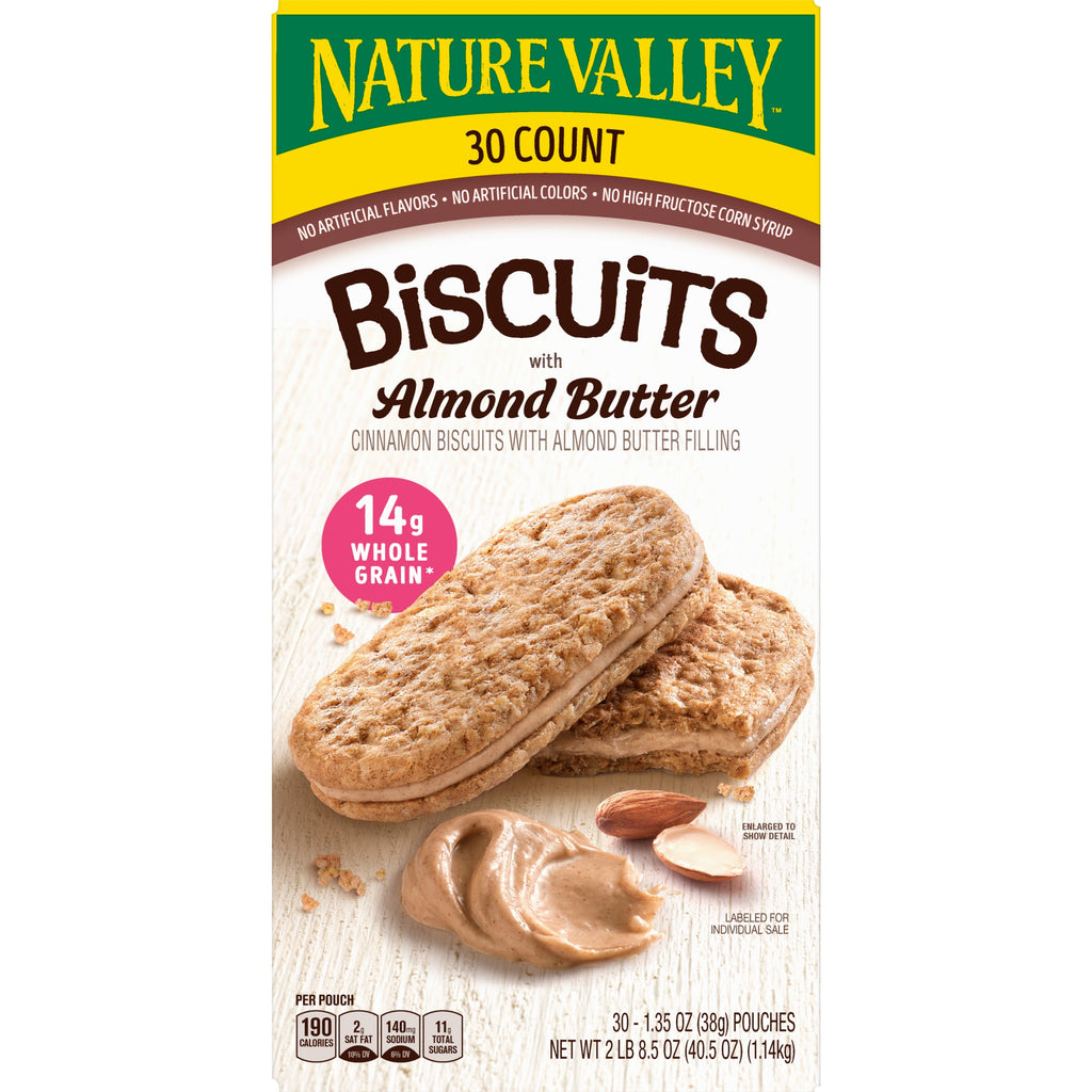Nature Valley Biscuits with Almond Butter, 1.35 oz, 30-count