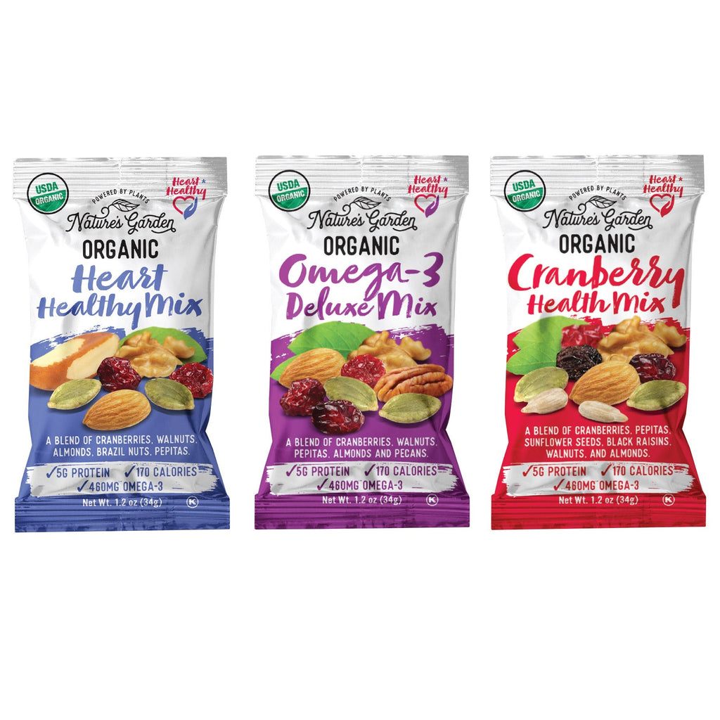 Nature's Garden Organic Trail Mix Snack Packs, Variety Pack, 1.2 oz, 24-count