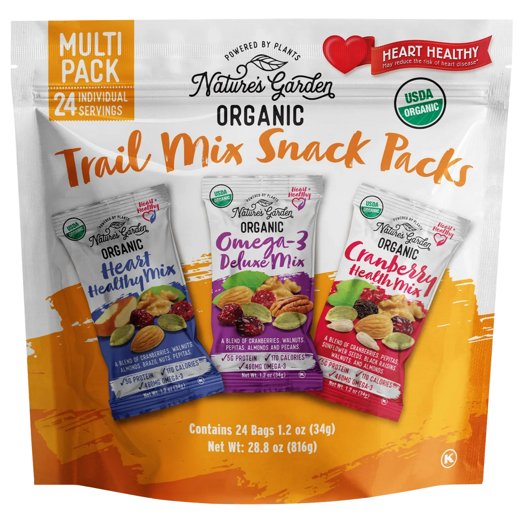 Nature's Garden Organic Trail Mix Snack Packs, Variety Pack, 1.2 oz, 24-count