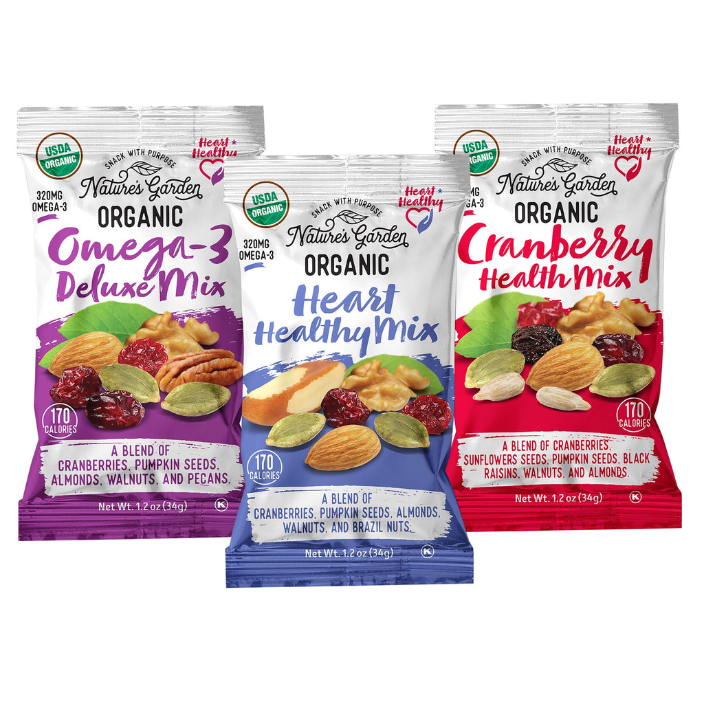 Nature's Garden Organic Trail Mix Snack Packs, Variety Pack, 1.2 oz, 24-count