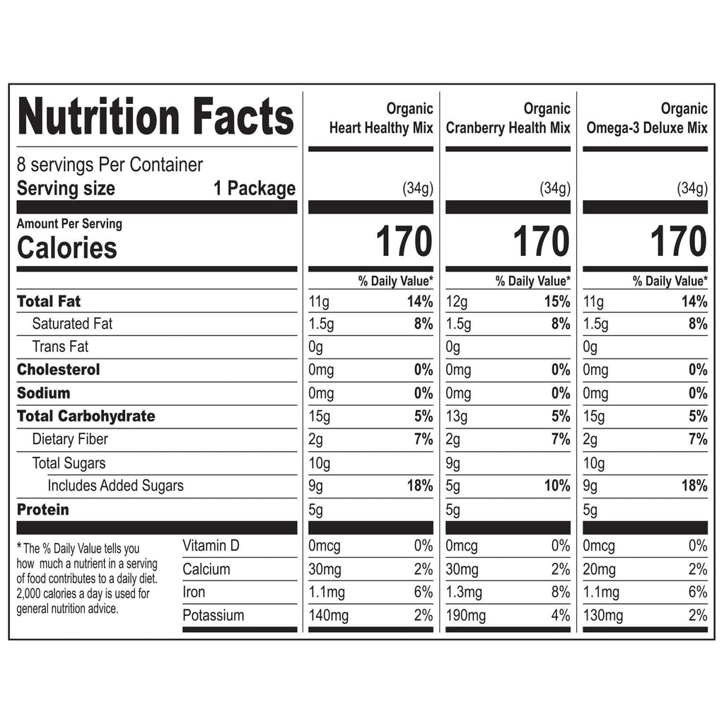 Nature's Garden Organic Trail Mix Snack Packs, Variety Pack, 1.2 oz, 24-count