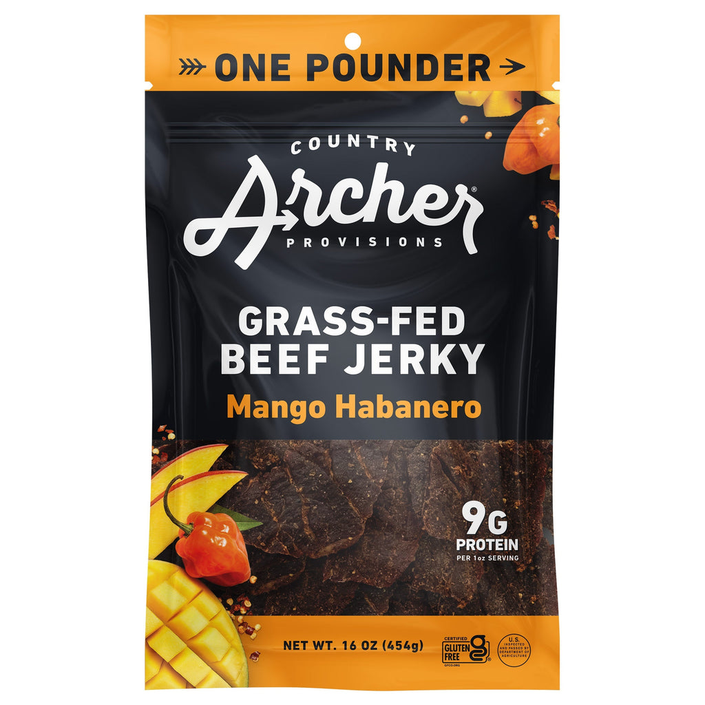 Country Archer Grass-Fed Beef Jerky, Mango Habanero, 16 oz