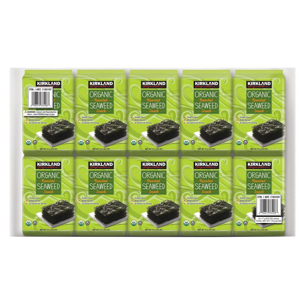 Organic Roasted Seaweed, 0.6 oz, 10-count