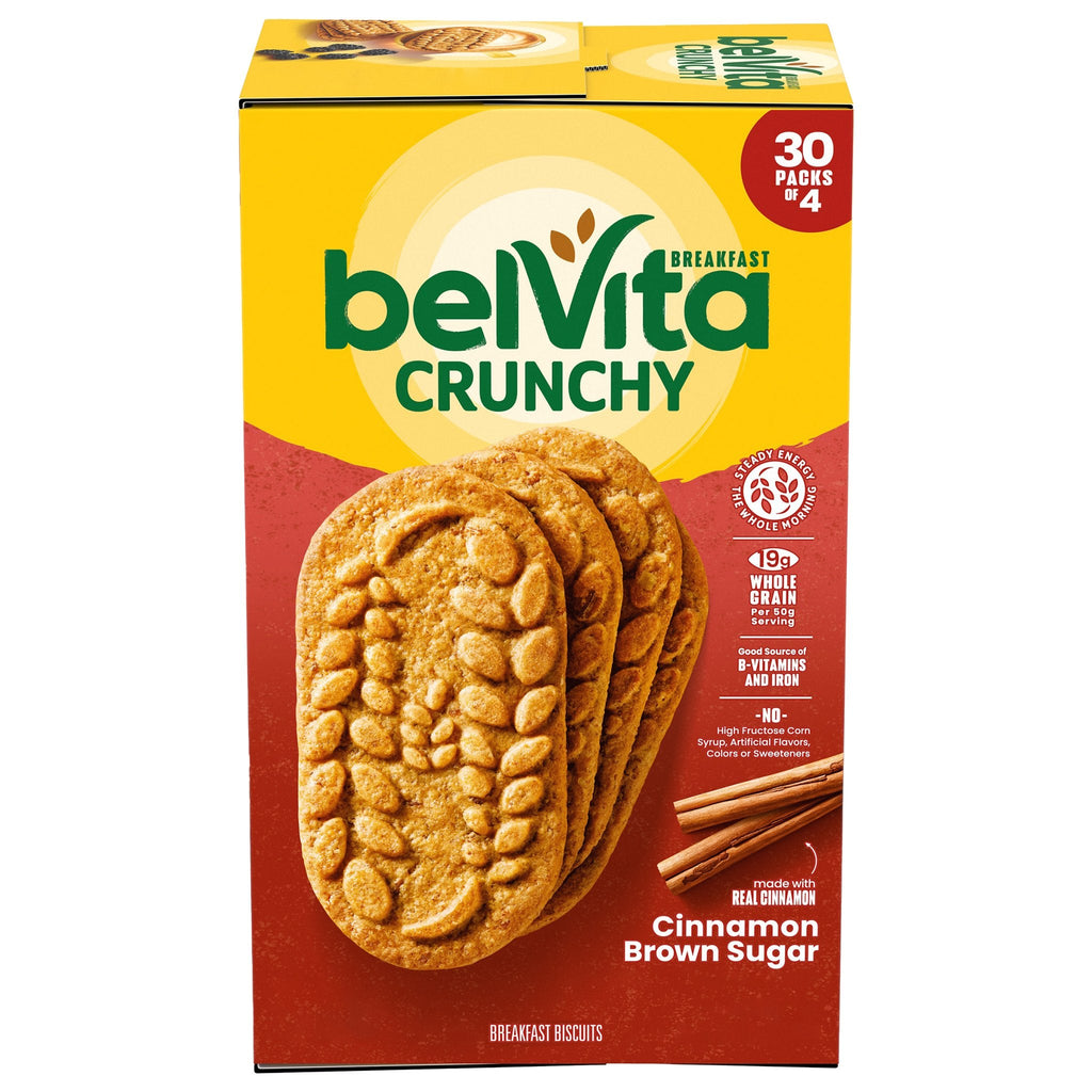 BelVita Breakfast Biscuit, Cinnamon Brown Sugar, 1.76 oz, 30-count