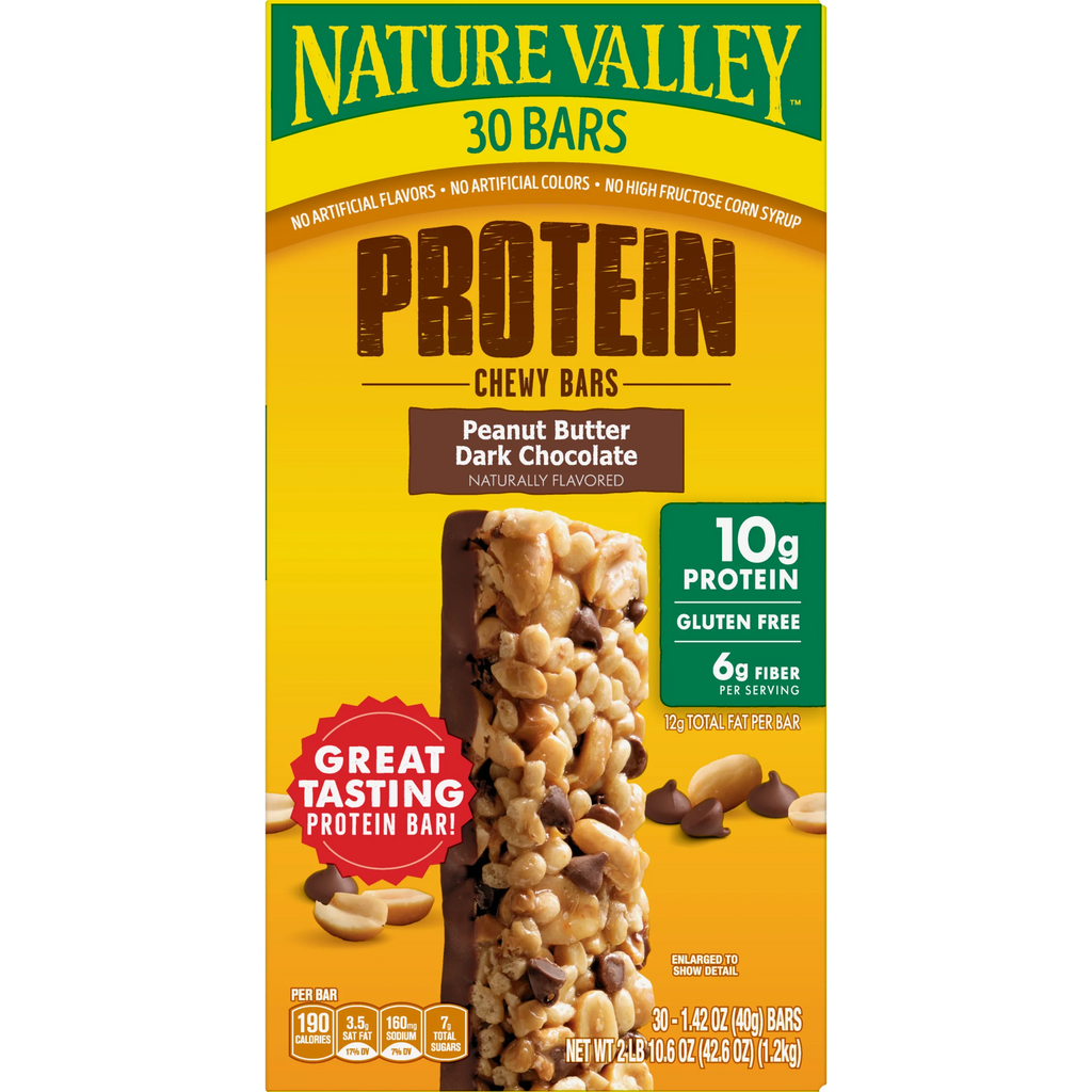 Nature Valley Protein Bar, Peanut Butter Dark Chocolate, 1.42 oz, 30-count