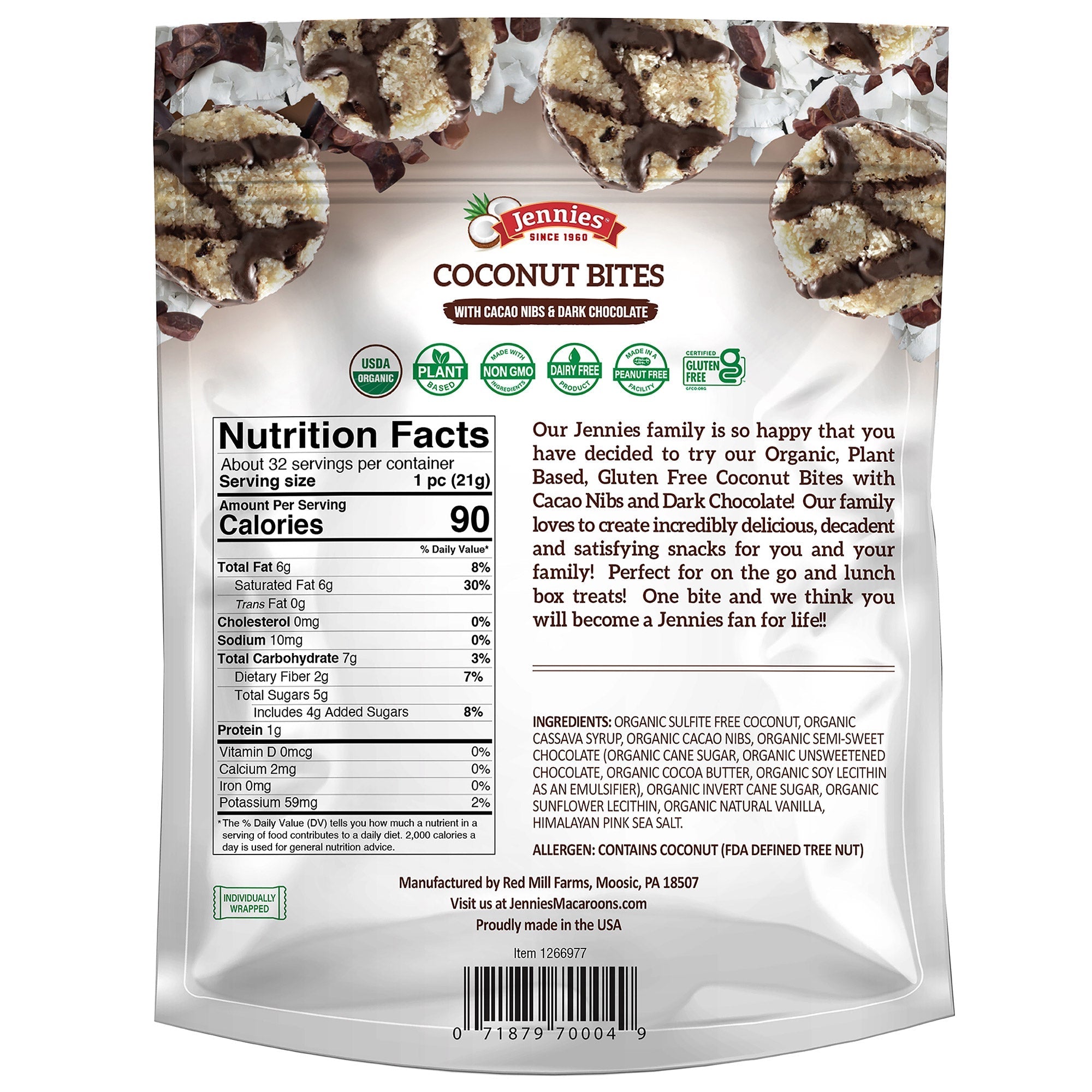 Jennies Organic Coconut Cacao Bite, 24 oz