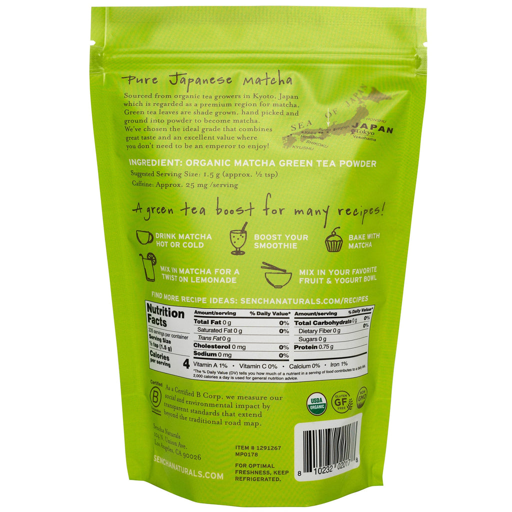 Sencha Naturals Organic Matcha, 12 oz