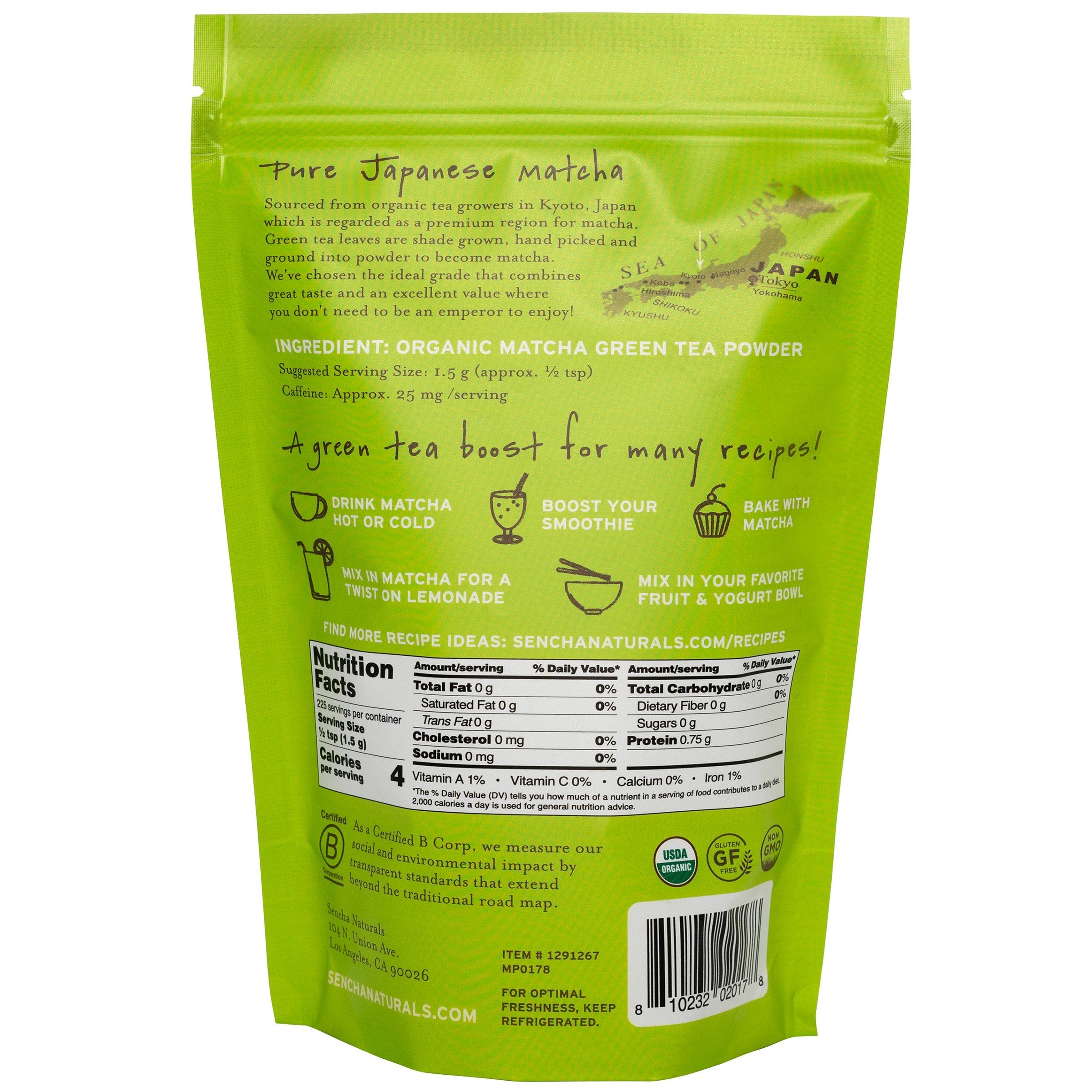 Sencha Naturals Organic Matcha, 12 oz