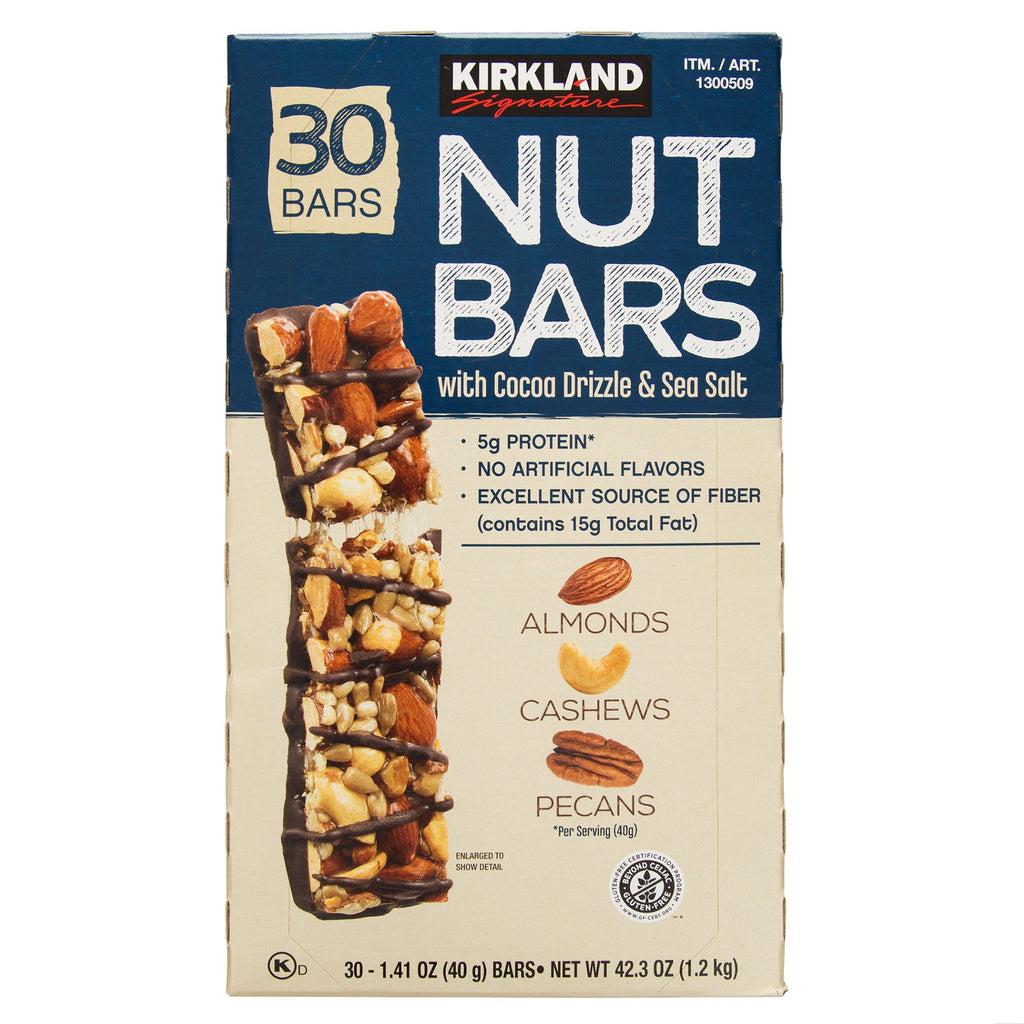 Nut Bars with Cocoa Drizzle & Sea Salt, 1.41 oz, 30-count