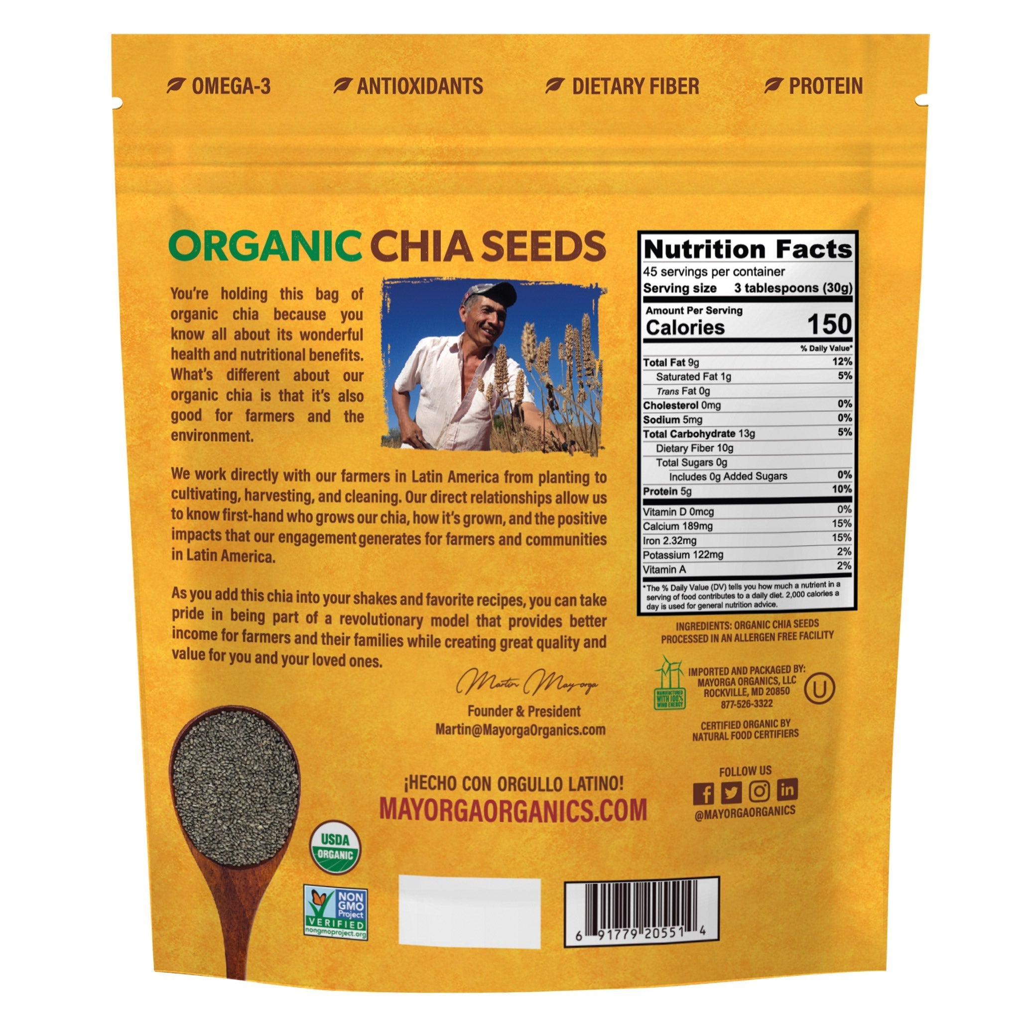Mayorga Organic Chia Seeds, 3 lb