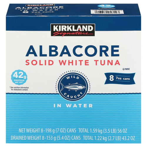 Albacore Solid White Tuna in Water, 7 oz, 8-Count