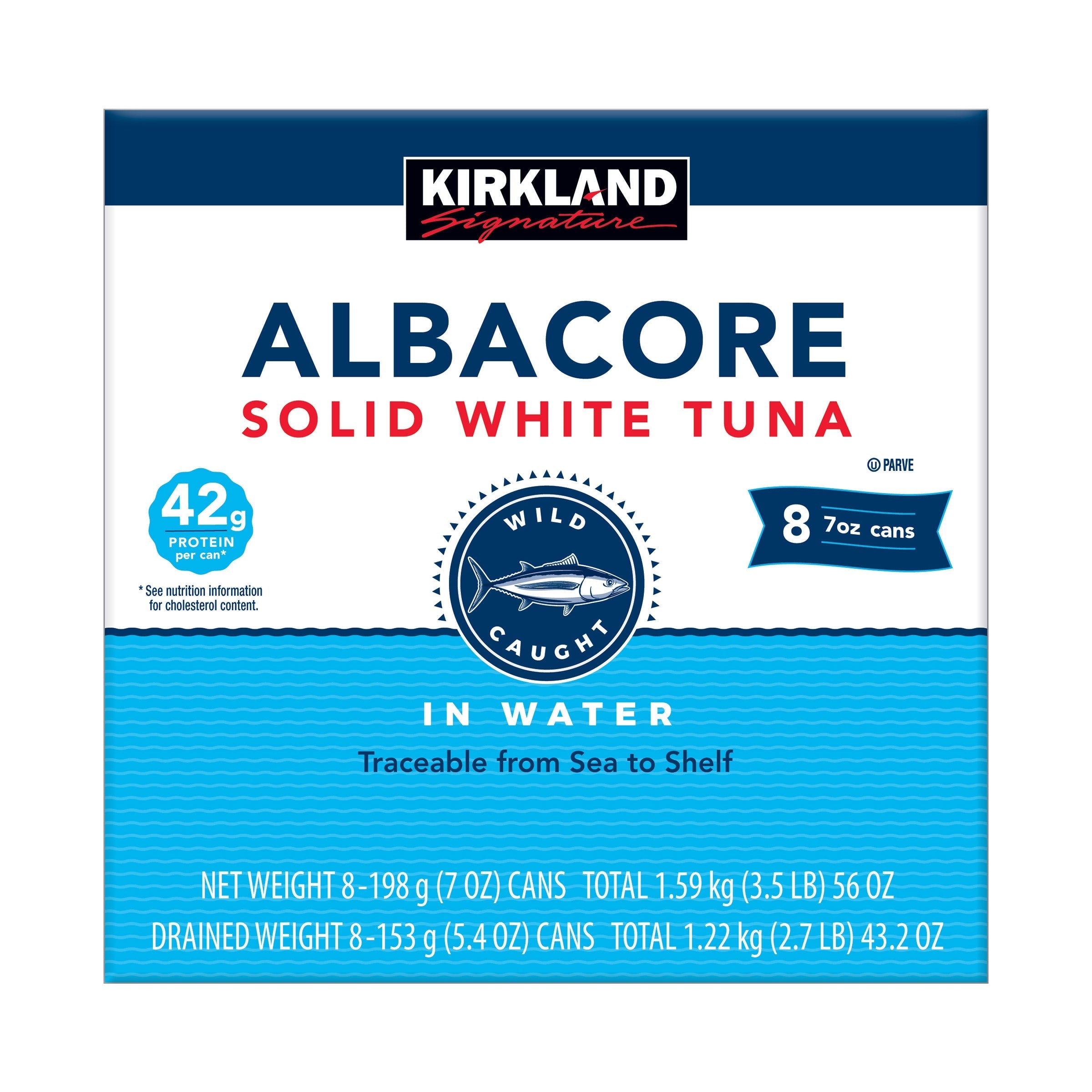 Albacore Solid White Tuna in Water, 7 oz, 8-Count