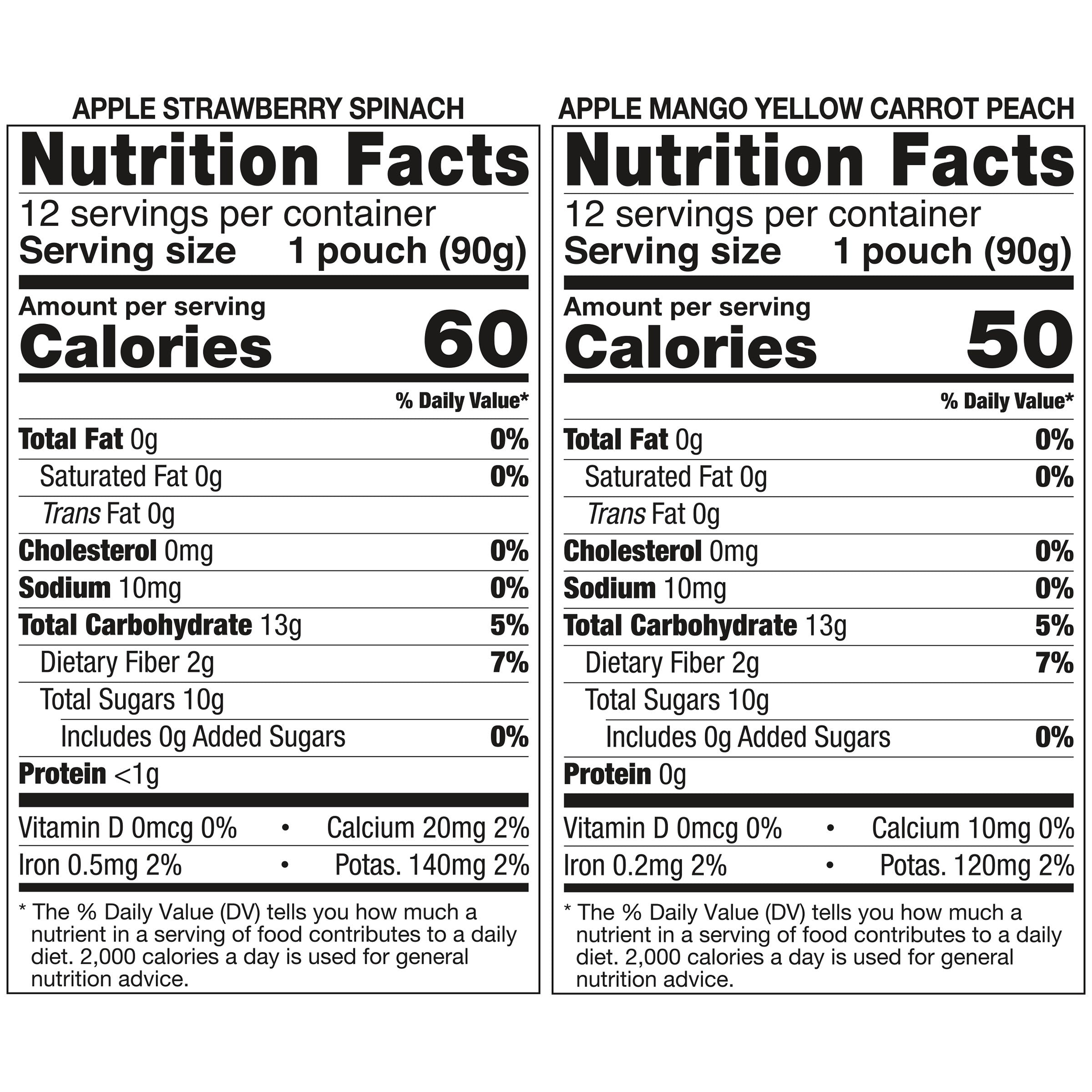 Organic Fruit and Vegetable Pouches, Variety Pack, 3.17 oz, 24-count