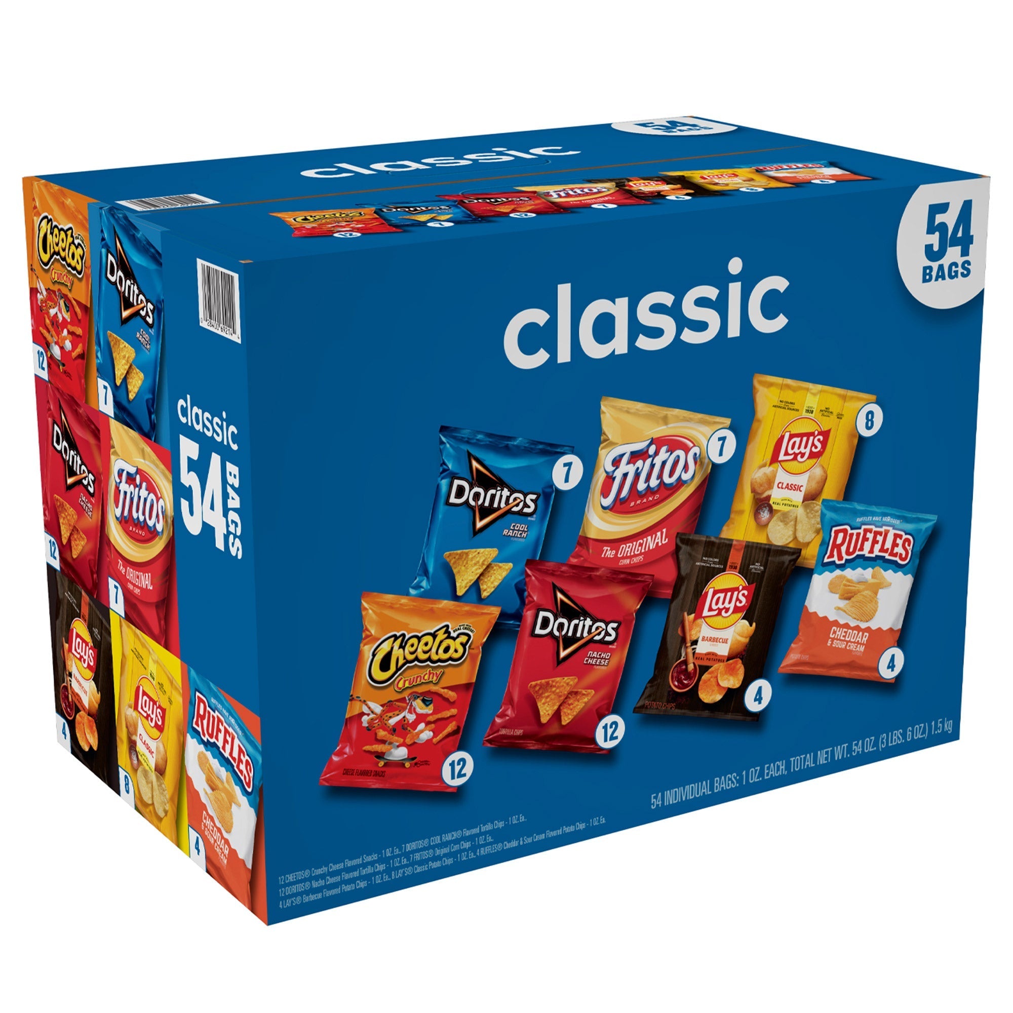 Frito Lay Classic Mix, 1 oz, Variety Pack, 54-count