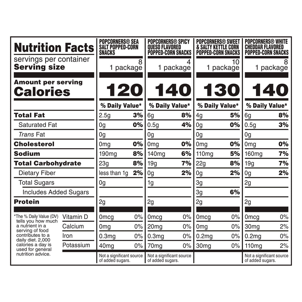 PopCorners Popped Corn Snacks Variety Pack, 1 oz, 30-Count