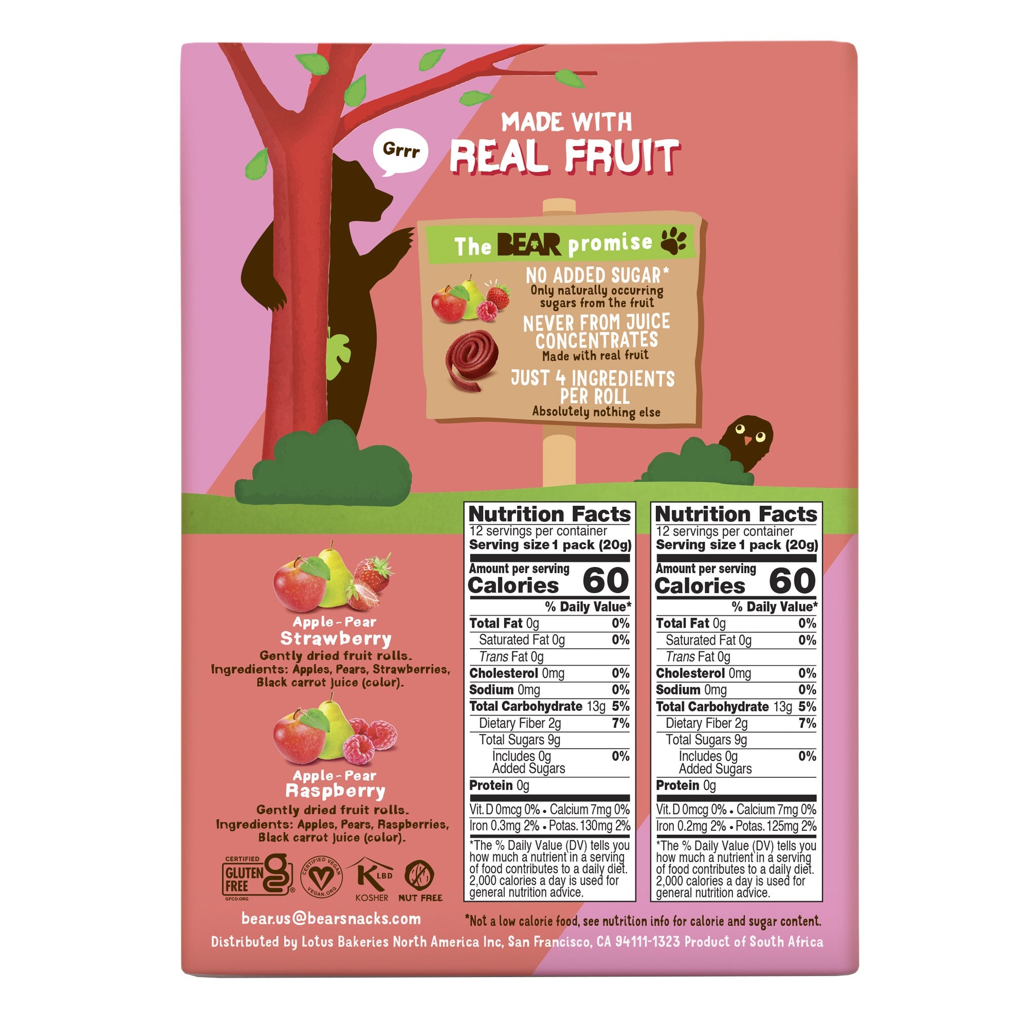 Bear Fruit Rolls Variety Pack, 48-count, 16.9 oz