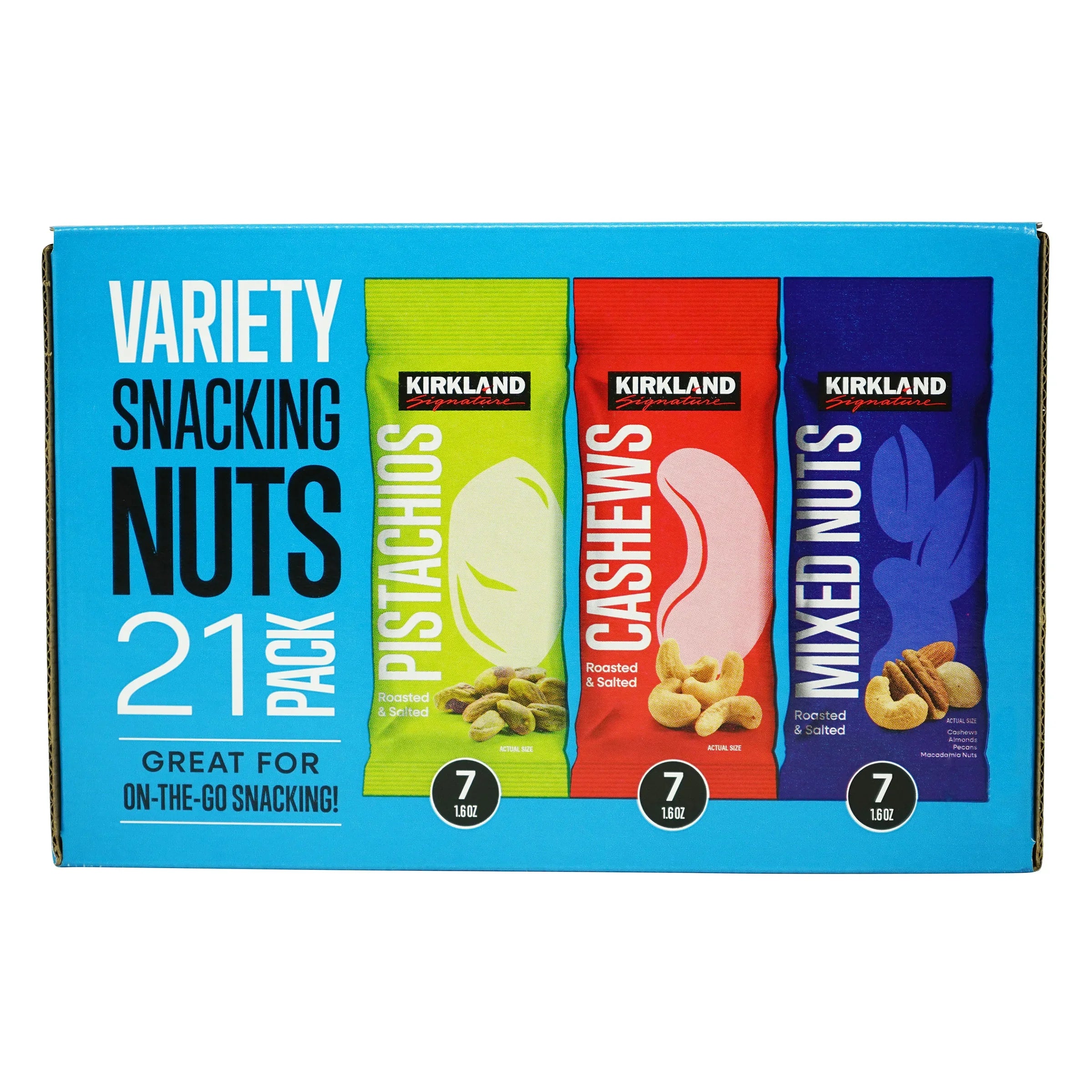 Snacking Nuts Variety Pack, 1.6 oz, 21-count