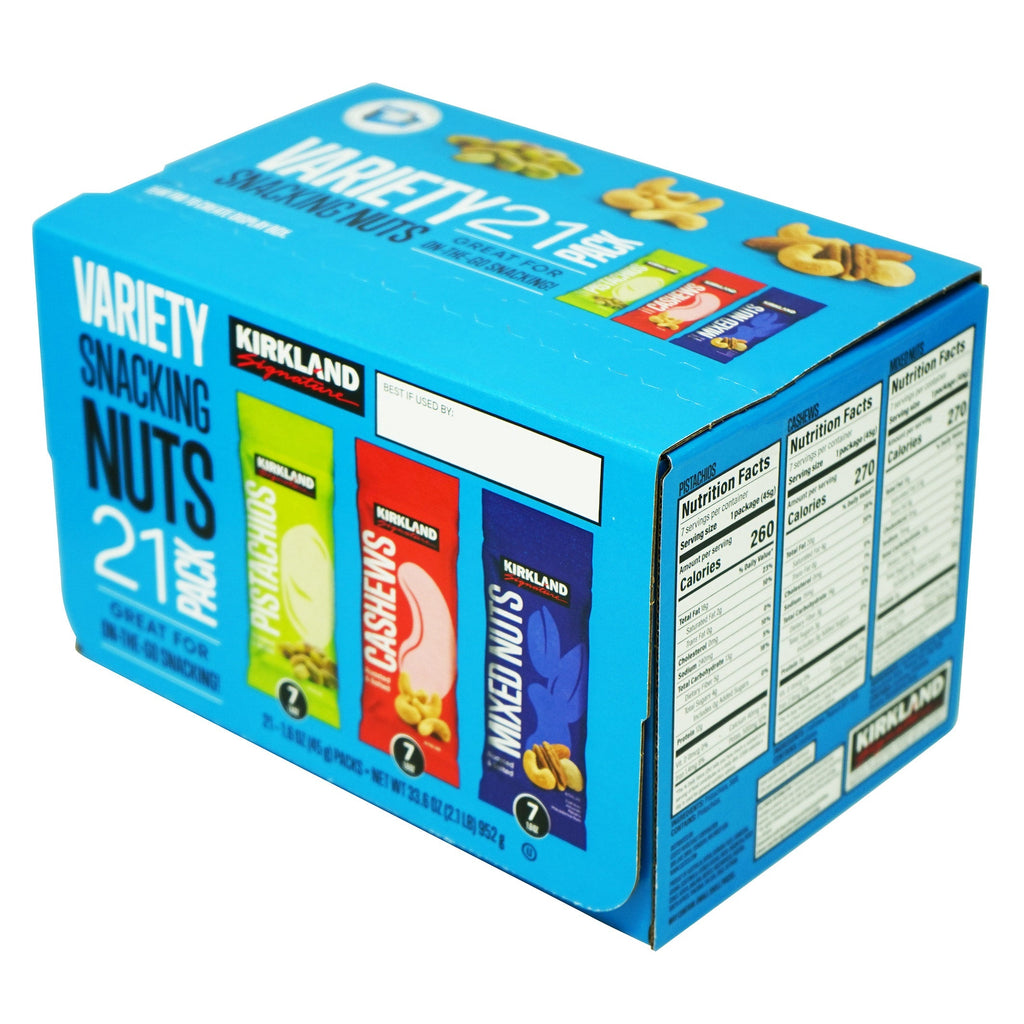 Snacking Nuts Variety Pack, 1.6 oz, 21-count