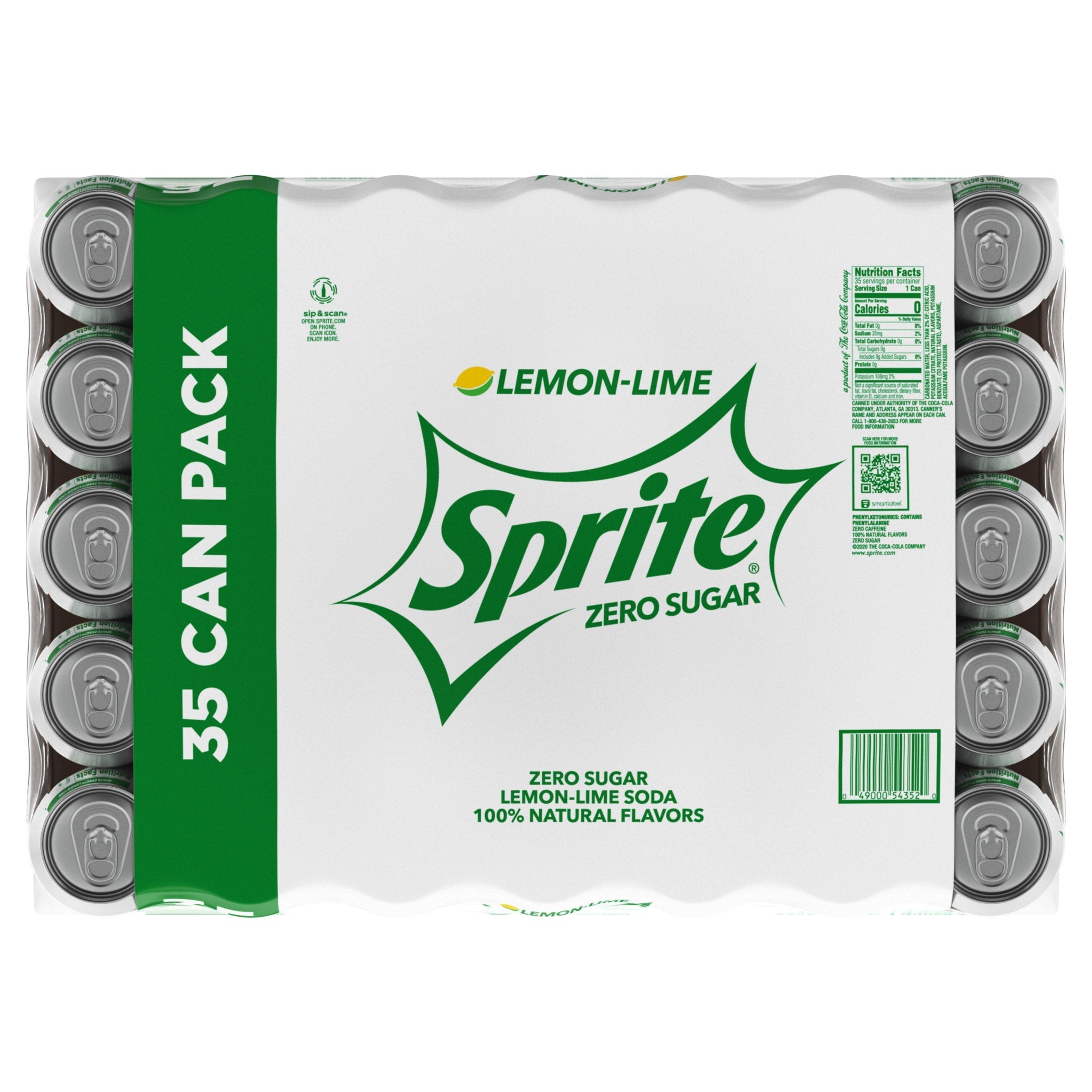 Sprite Zero Sugar, Lemon-Lime, 12 fl oz, 35 ct