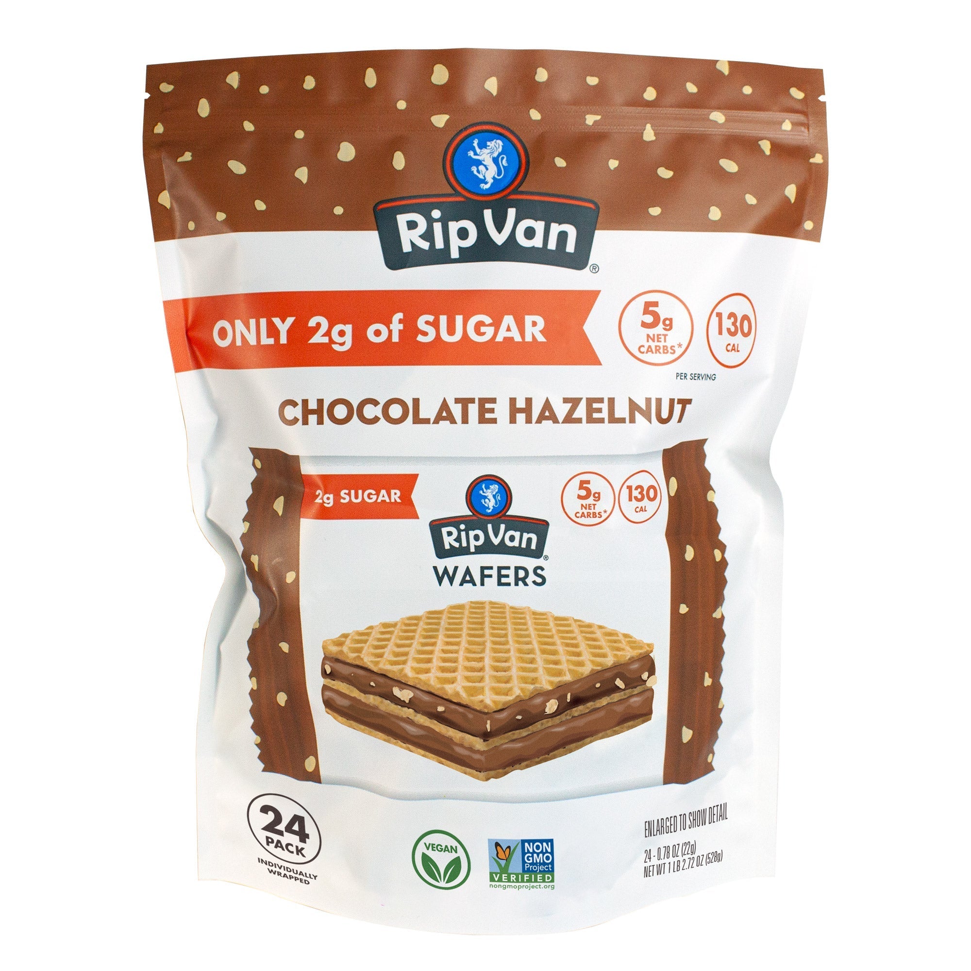 Rip Van Wafers, Chocolate Hazelnut, 24-count