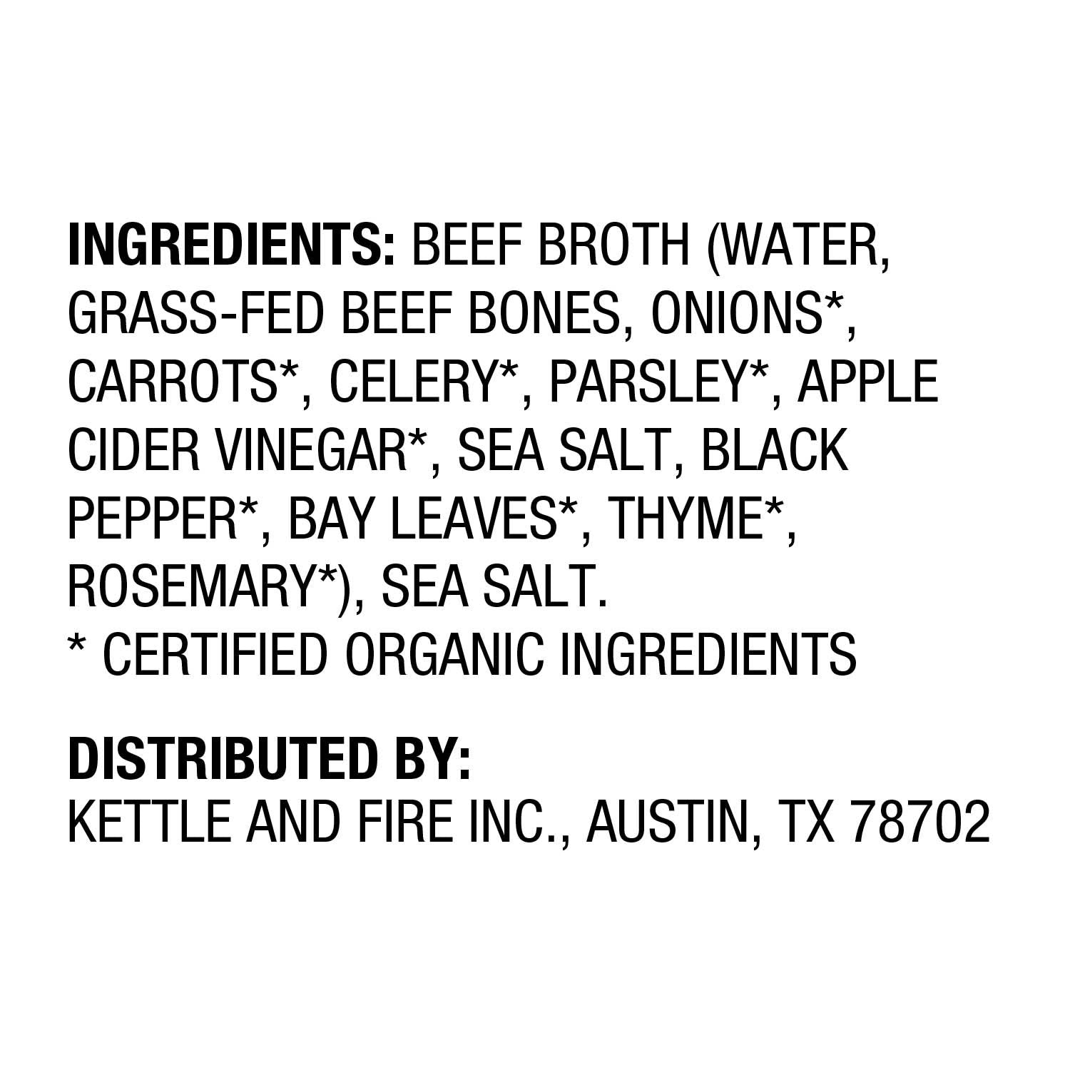 Kettle & Fire Beef Bone Broth, 16.9 oz, 6-count