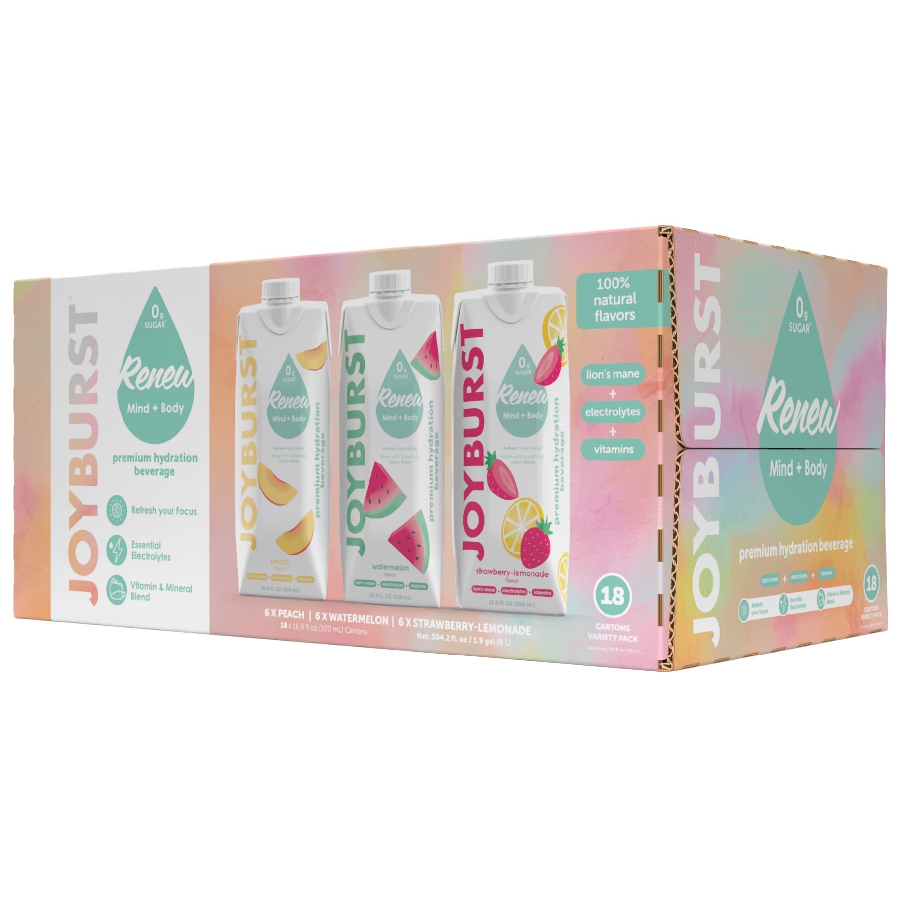 Joyburst Hydration Drink, Variety Pack, 16.9 fl oz, 18-count