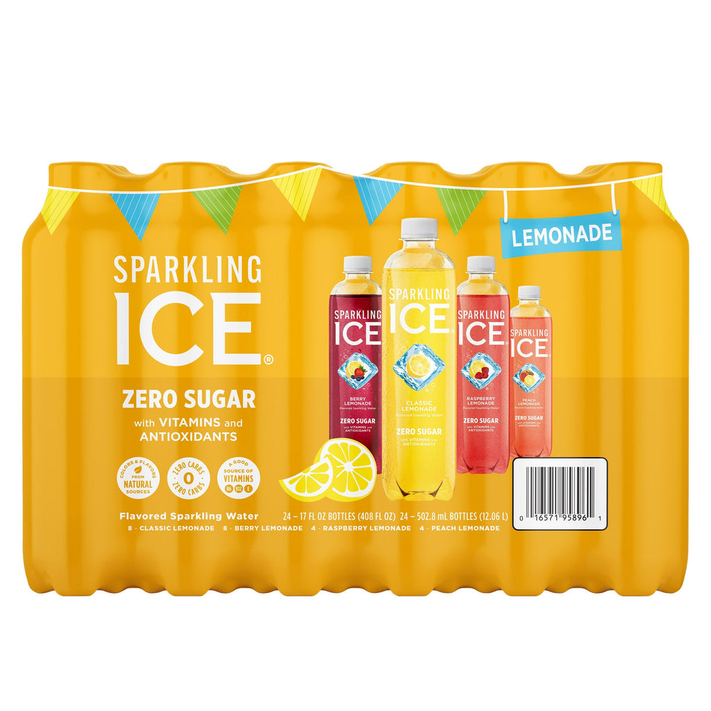 Sparkling Ice Zero Sugar Lemon Lovers Sparkling Water Variety Pack, 17 fl oz, 24-count
