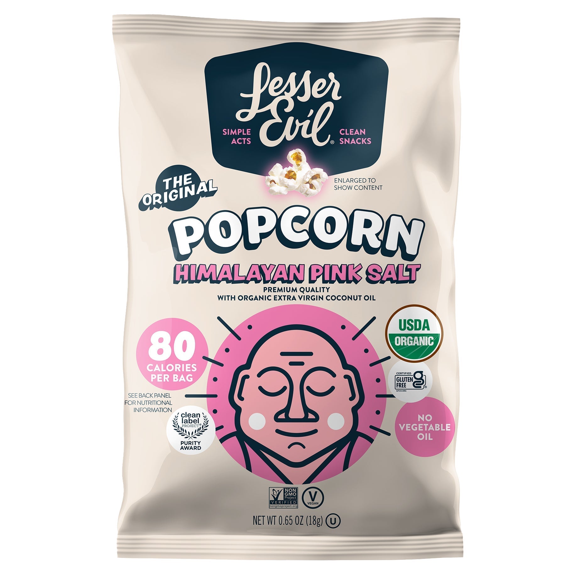 LesserEvil Organic Popcorn, Variety Pack, 0.65 oz, 28 ct