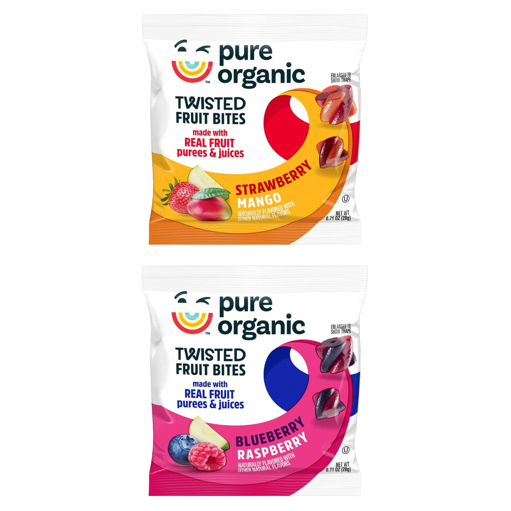 Pure Organic Twisted Fruit Bites, Variety Pack, 0.7 oz, 24-count