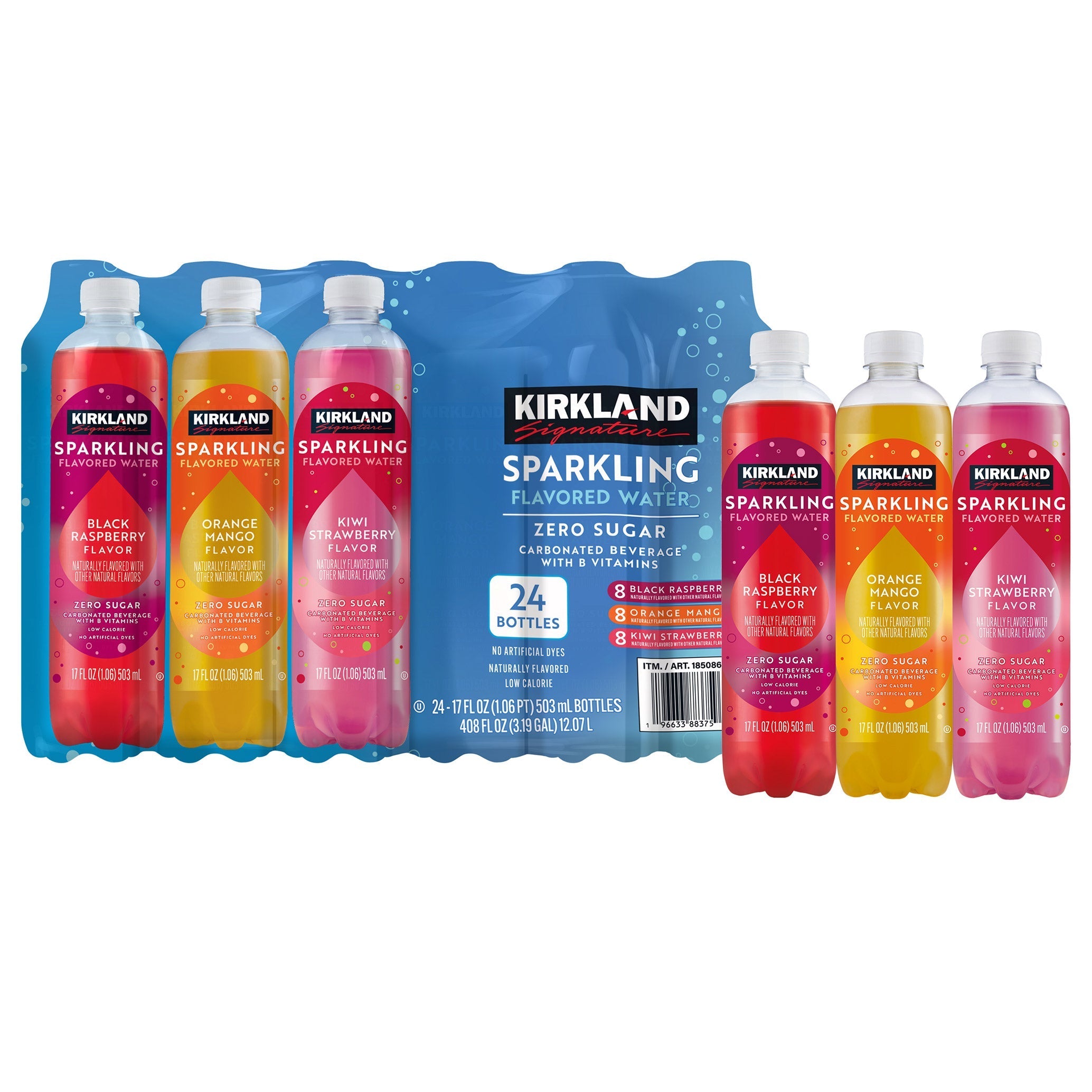 Flavored Sparkling Water, 17 fl oz, 24-count