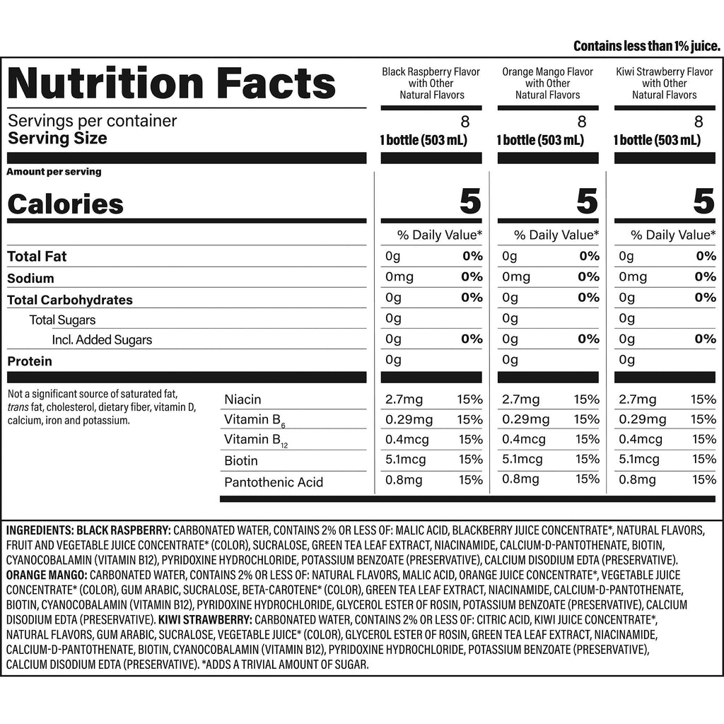 Flavored Sparkling Water, 17 fl oz, 24-count