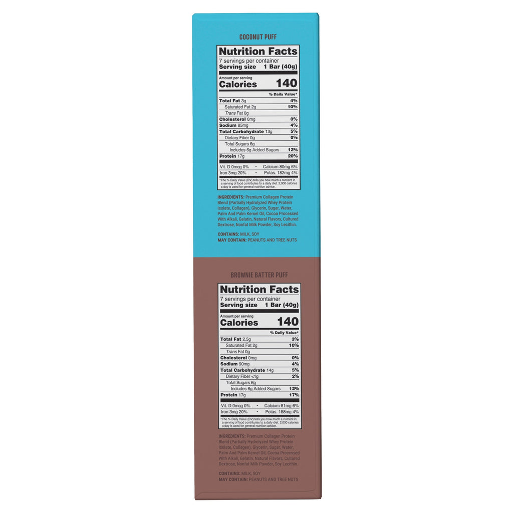 BUILT Puff Protein Bar, Variety Pack, 1.41 oz, 14-count