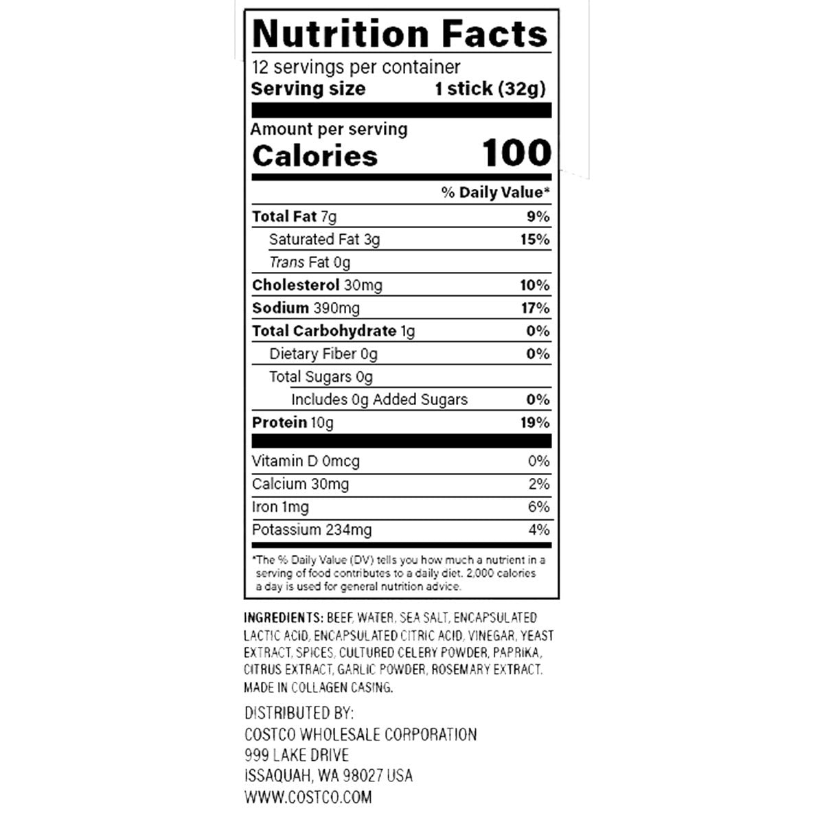 Grass-fed Beef Sticks, 1.15 oz, 12-count