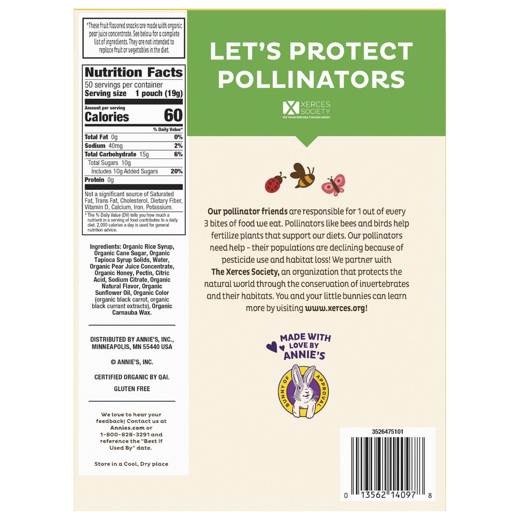 Annie's Organic Bees, Bugs & Butterflies Snacks, 0.7 oz, 50-count