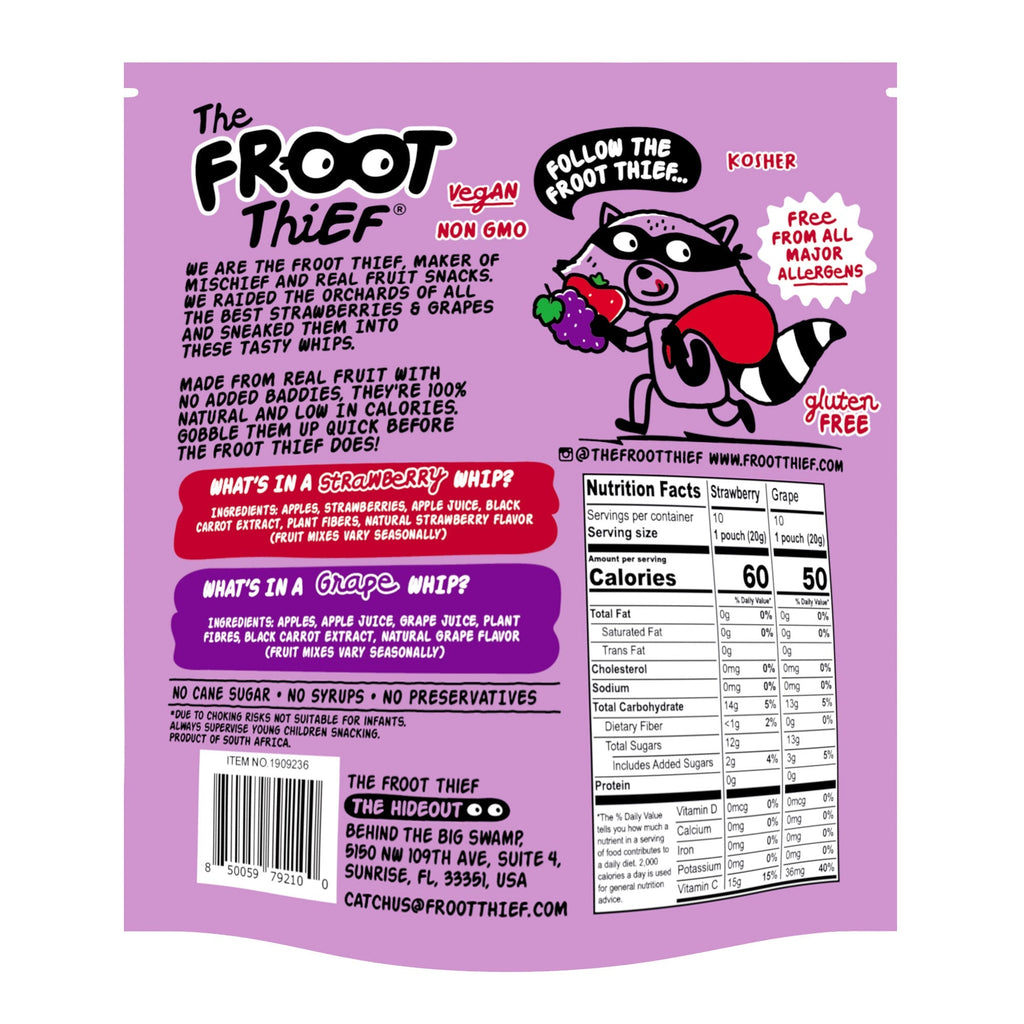 Froot Thief Real Fruit Whips, .7 oz, 20-pack