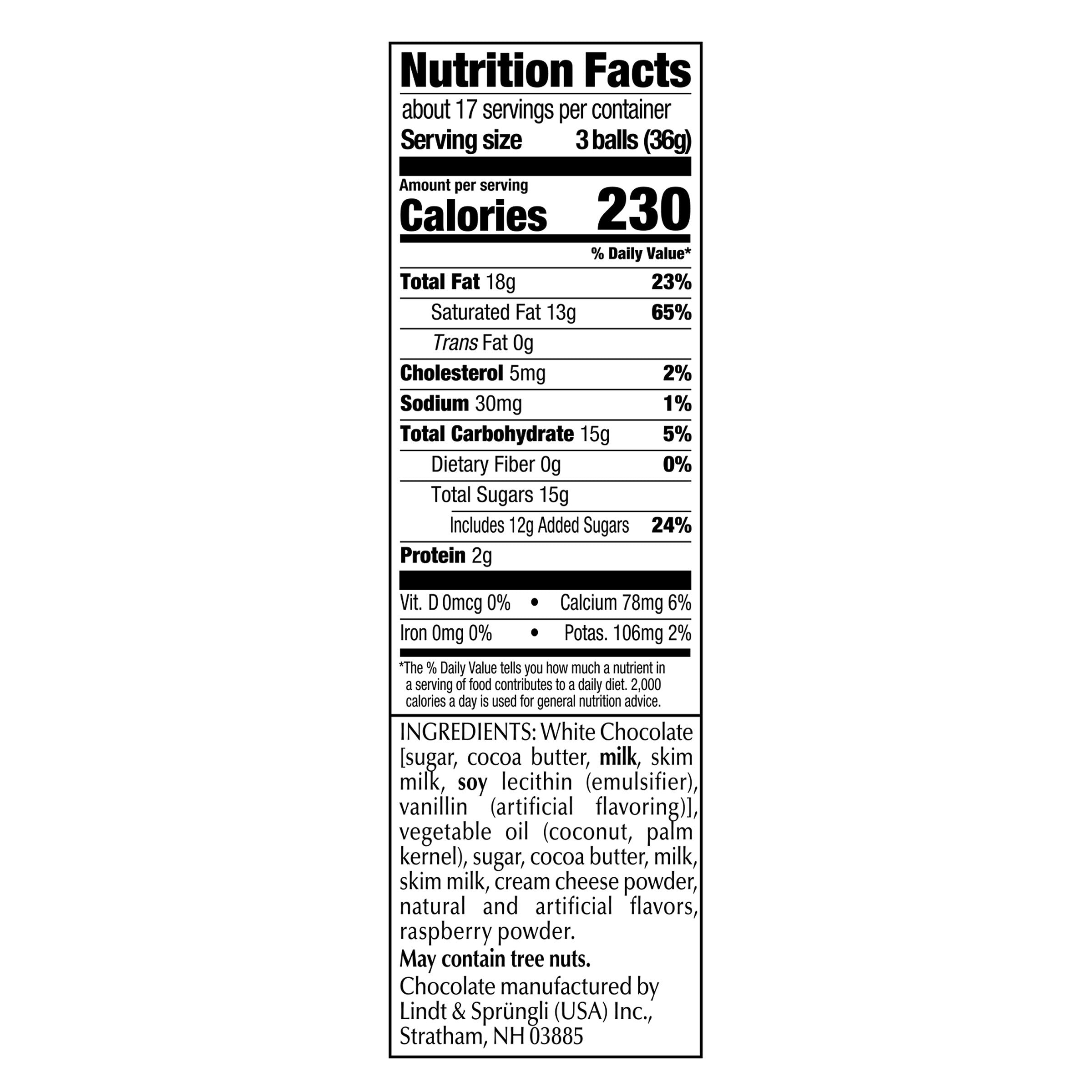 Lindt Lindor Raspberry Cheesecake White Chocolate Truffles, 21.2 oz