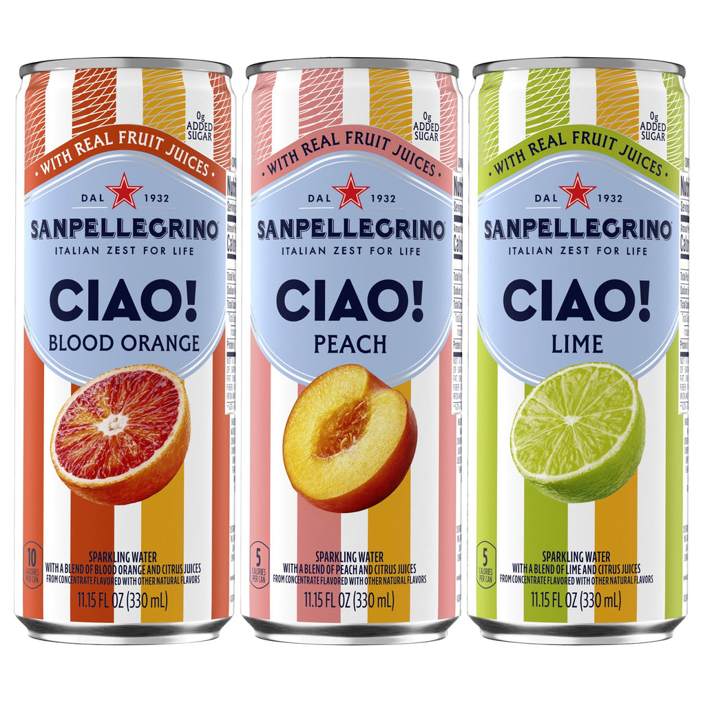 San Pellegrino Ciao! Sparkling Water, Variety Pack, 11.15 fl oz, 24-count