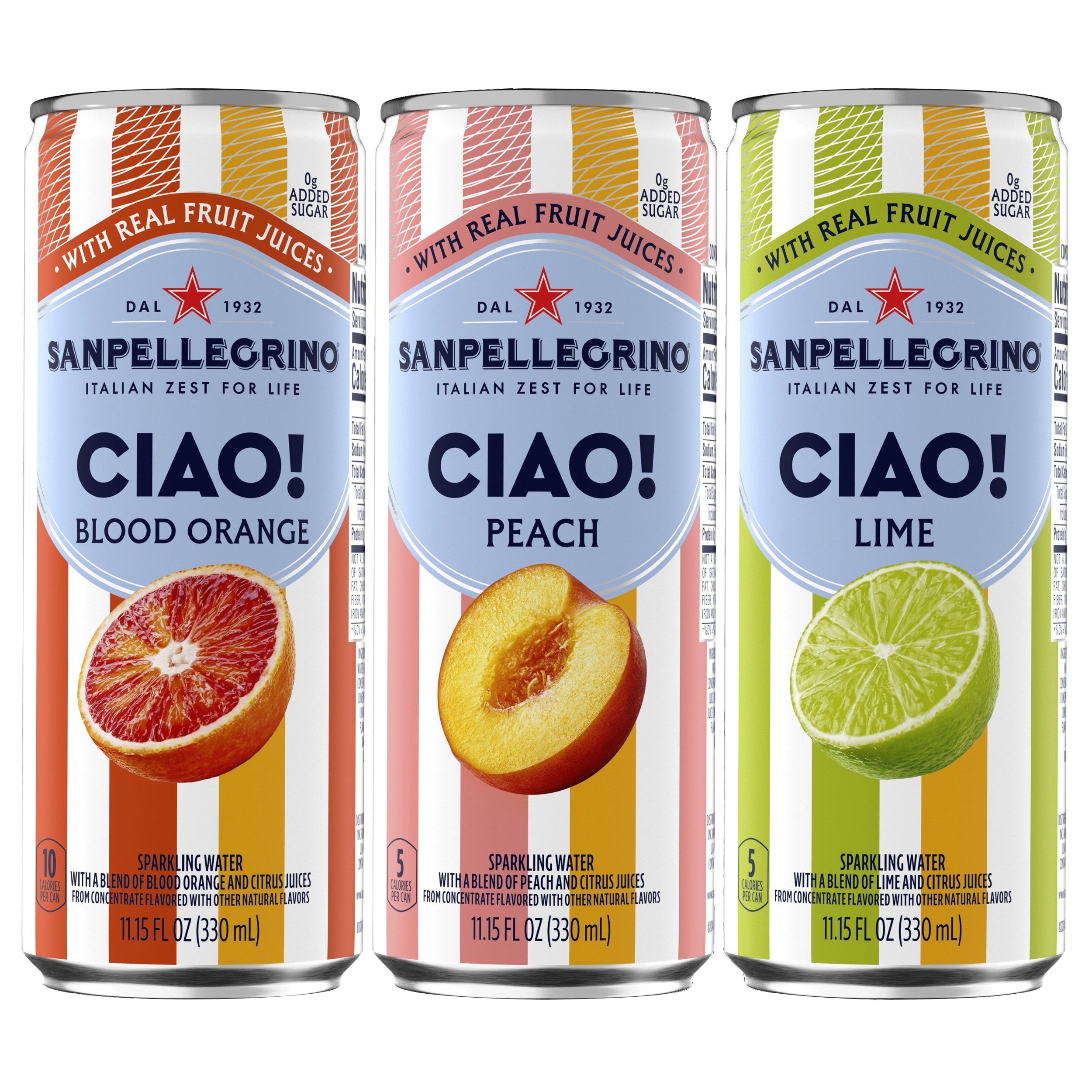 San Pellegrino Ciao! Sparkling Water, Variety Pack, 11.15 fl oz, 24-count