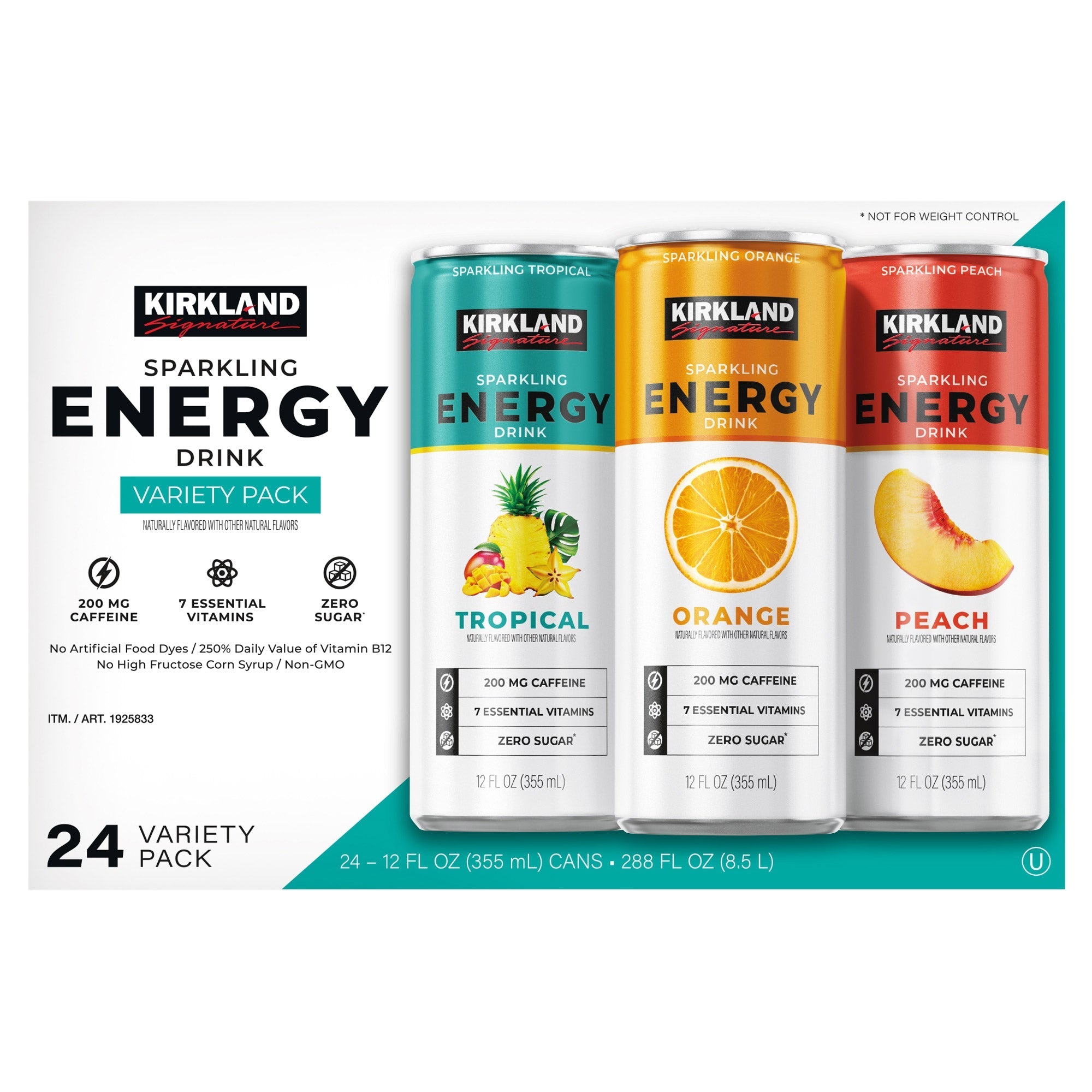 Sparkling Energy Drink, Variety Pack, 12 fl oz, 24-count