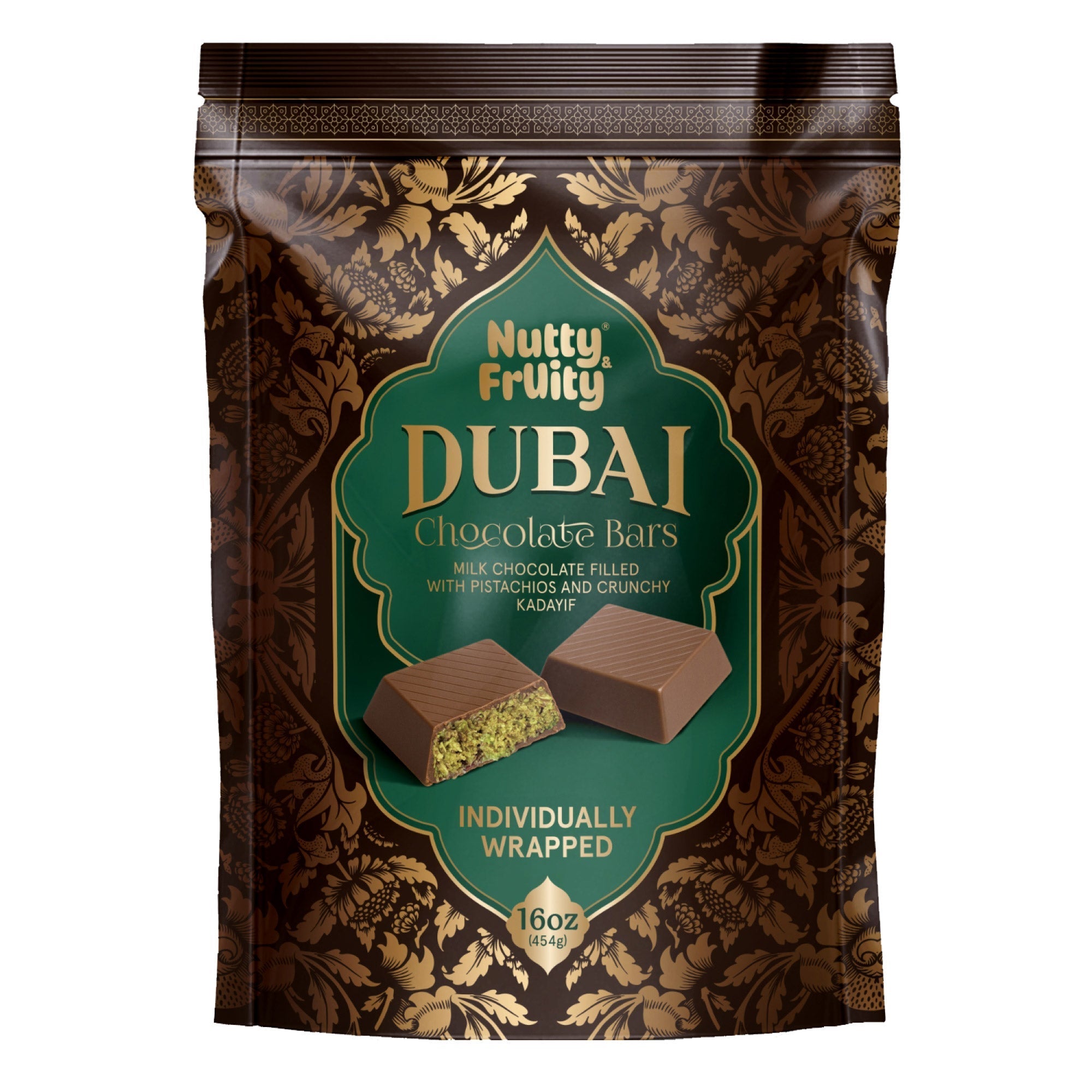 Nutty and Fruity Dubai Chocolate Bars, 16 oz
