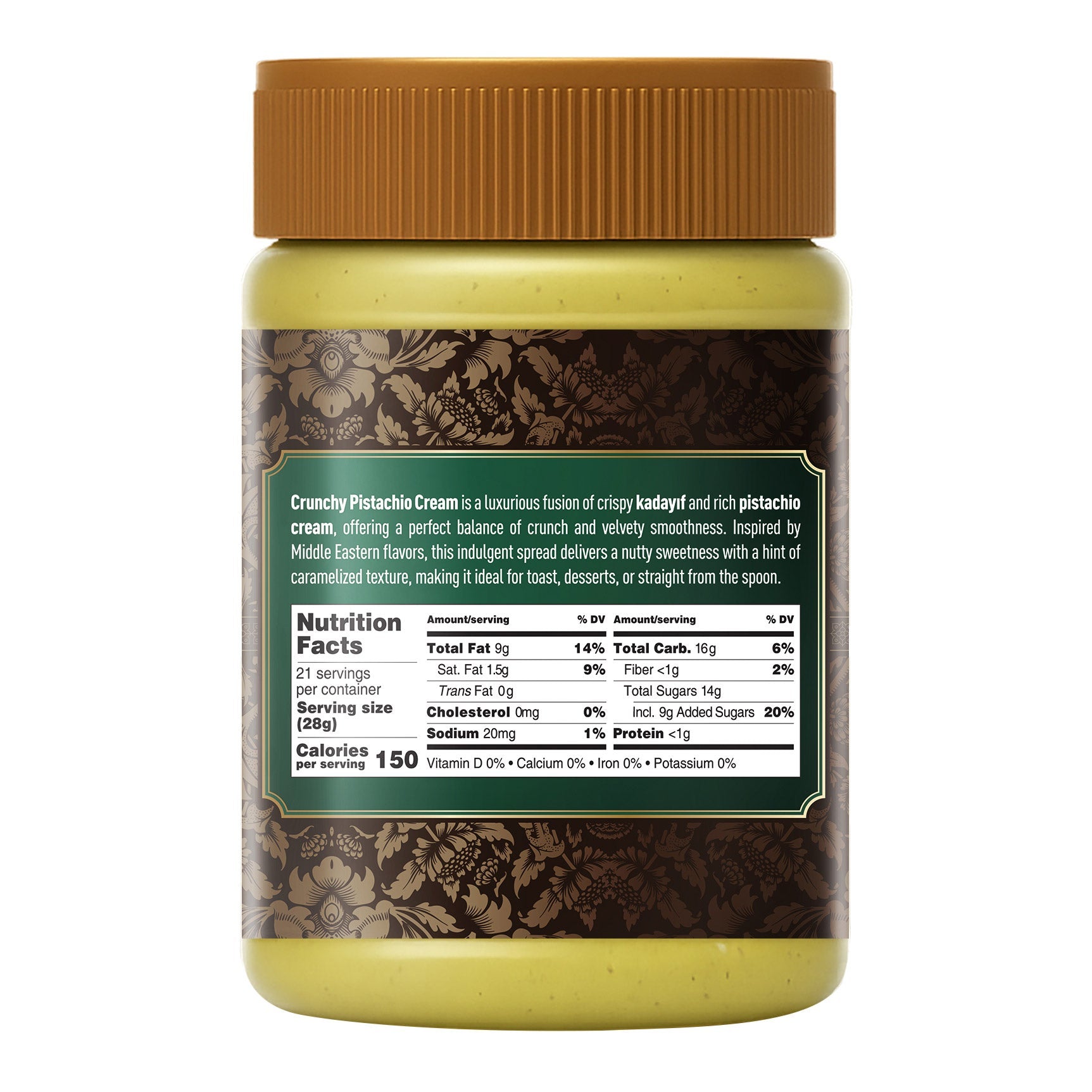 Nutty & Fruity Crunchy Pistachio Cream, 21 oz