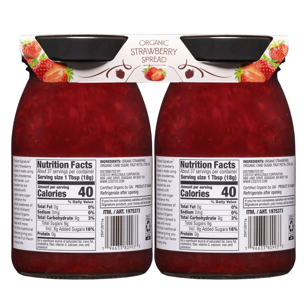 Organic Strawberry Spread, 24 oz, 2 ct