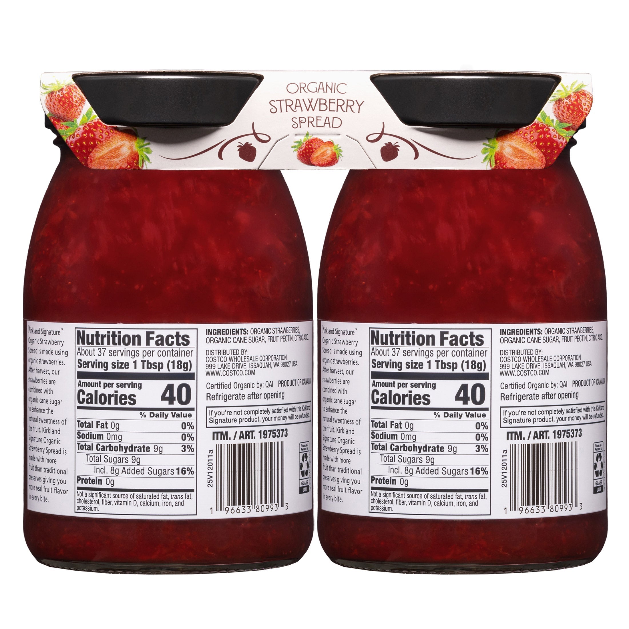 Organic Strawberry Spread, 24 oz, 2 ct