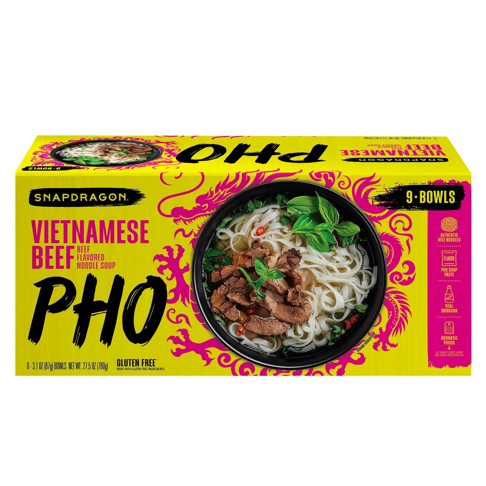 Snapdragon Foods Vietnamese Pho Bowls, 3.1 oz, 9-count