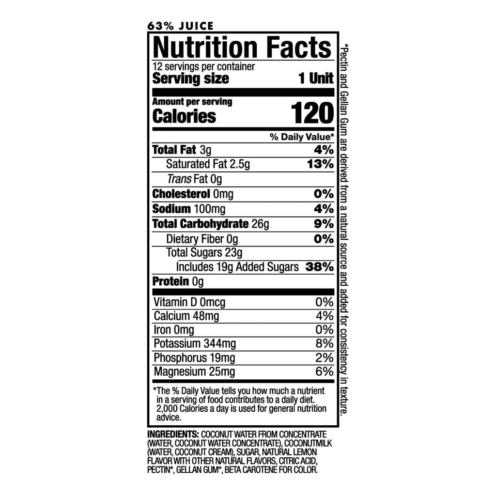 Vita Coco Treats Frosted Lemonade Coconutmilk Beverage, 11.1 fl oz, 12-count