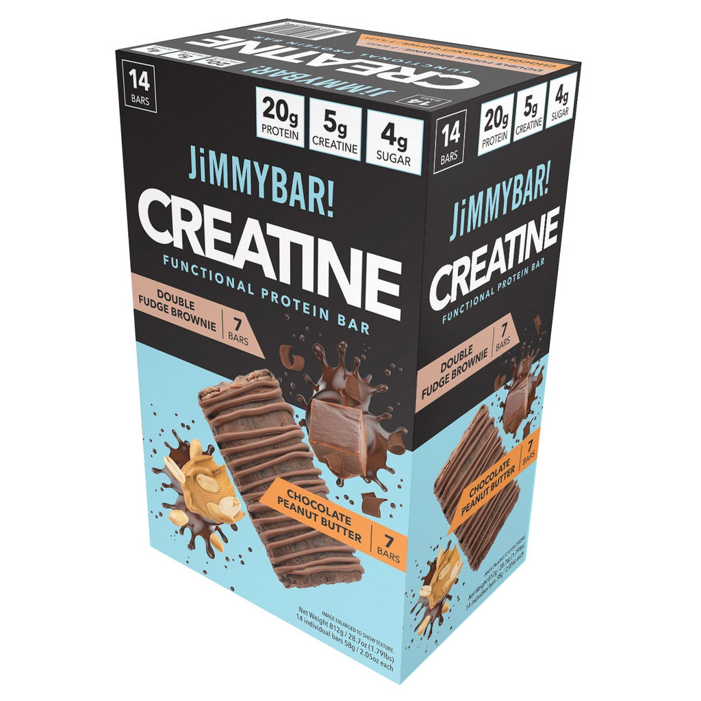 JiMMYBAR Creatine Functional Protein Bar Variety Pack, 2.05 oz, 14-count