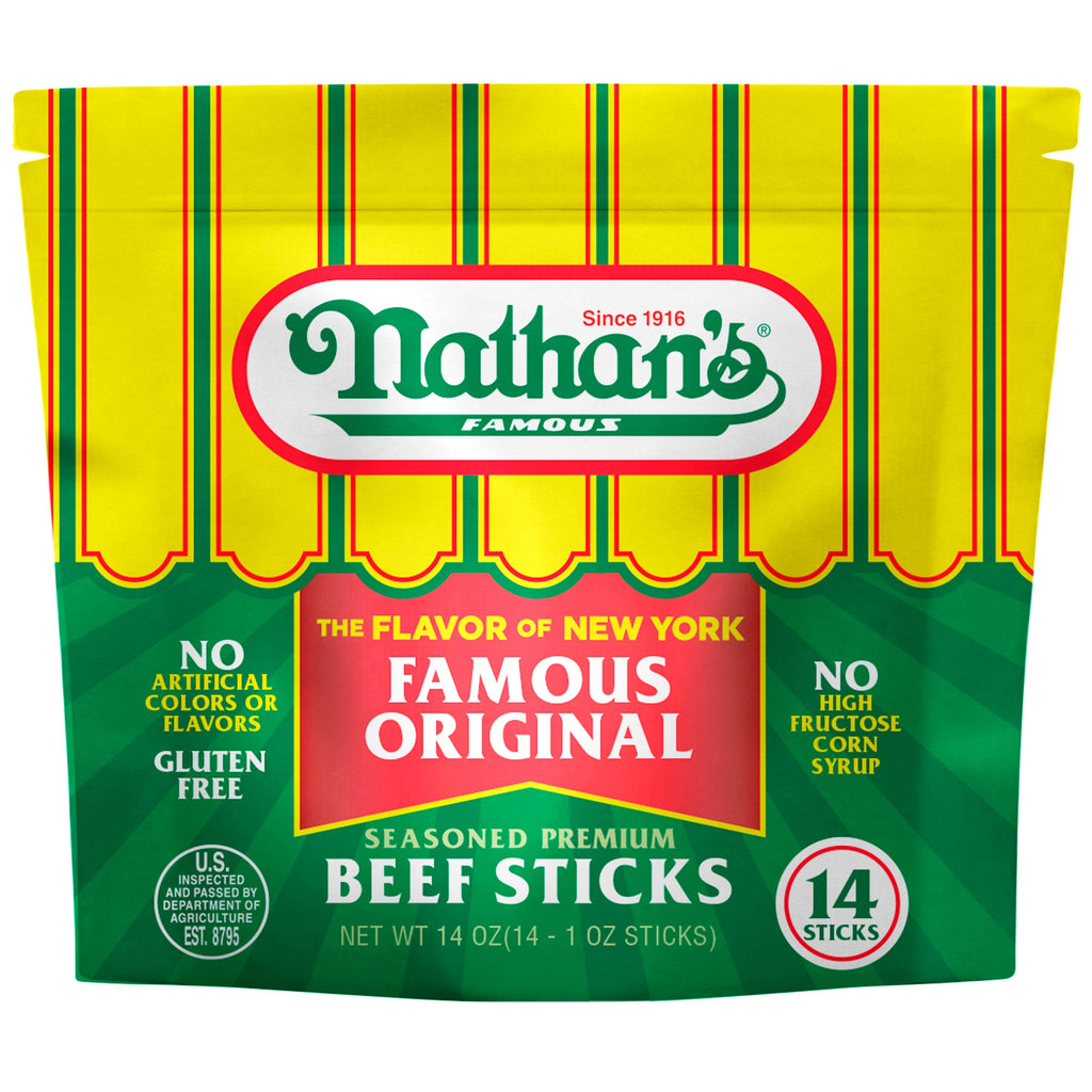 Nathan's Famous Original Beef Sticks, 1 oz, 14 Count
