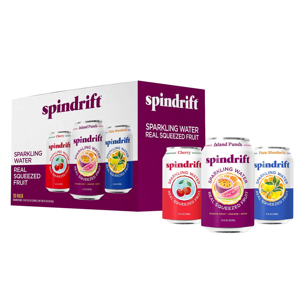 Spindrift Sparkling Water Variety Pack, 12 fl oz, 30-count