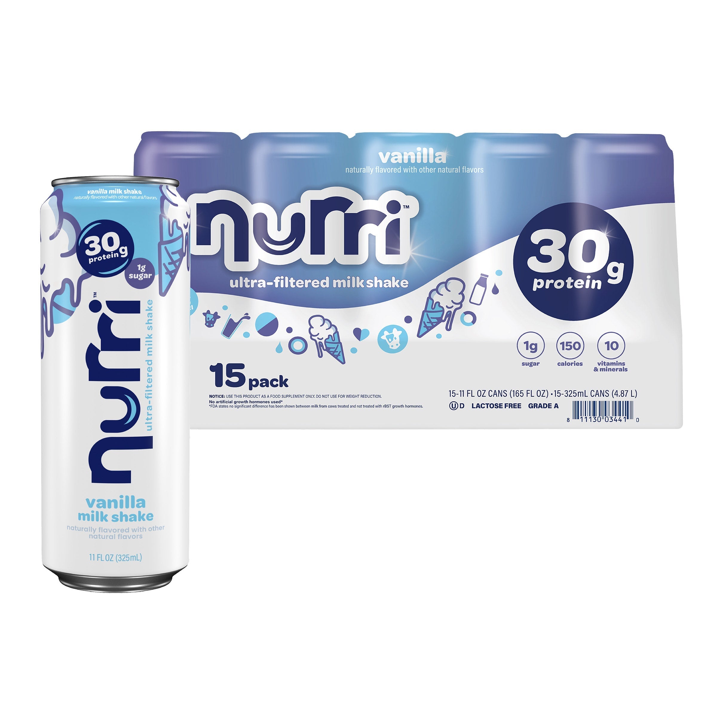 Nurri 30g Protein Shake, Vanilla, 11 fl oz, 15-pack
